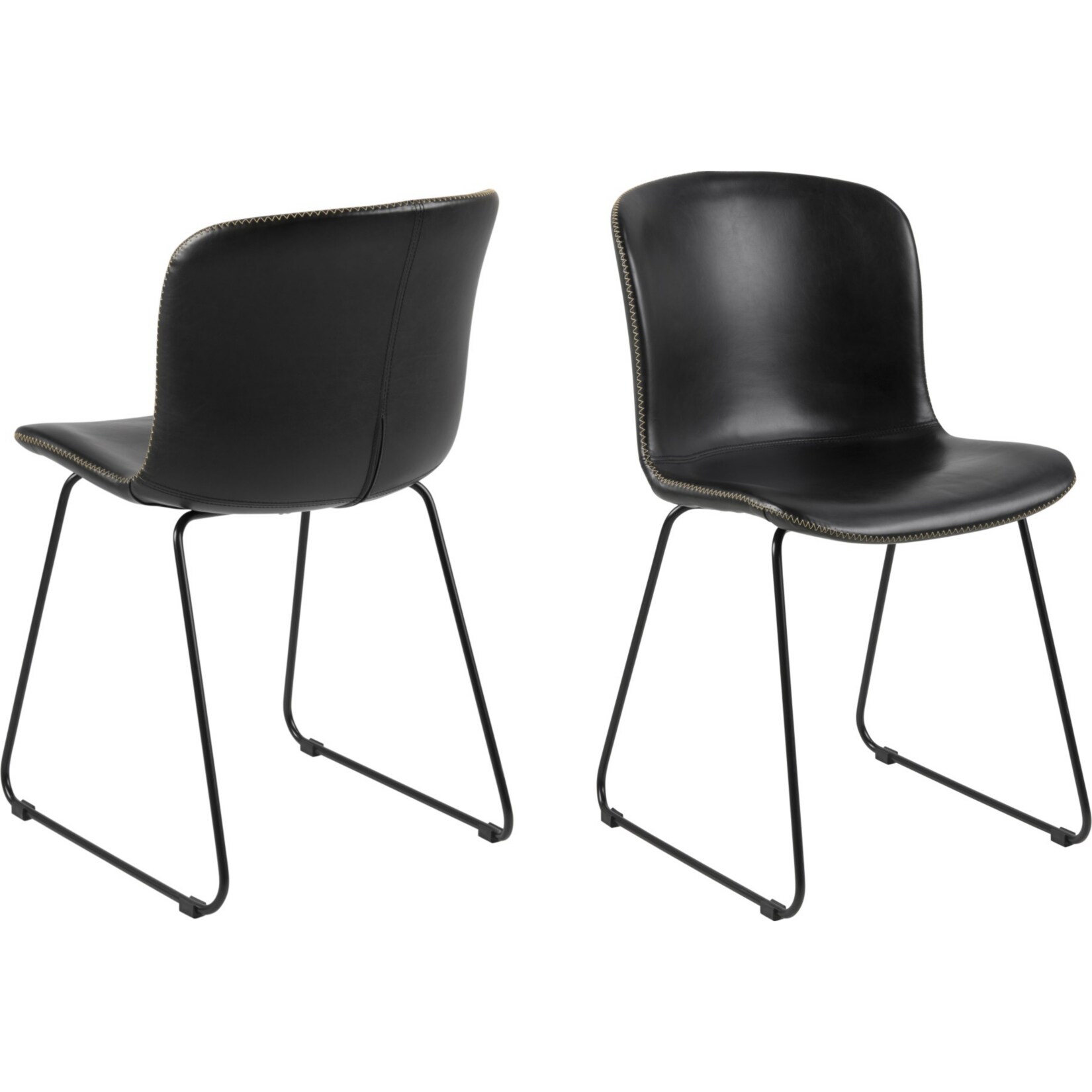 2x Stone Kunstleder Esszimmerstuhl Schwarz Stuhl Sessel Esszimmer Wohnzimmer Online Kaufen Bei Netto