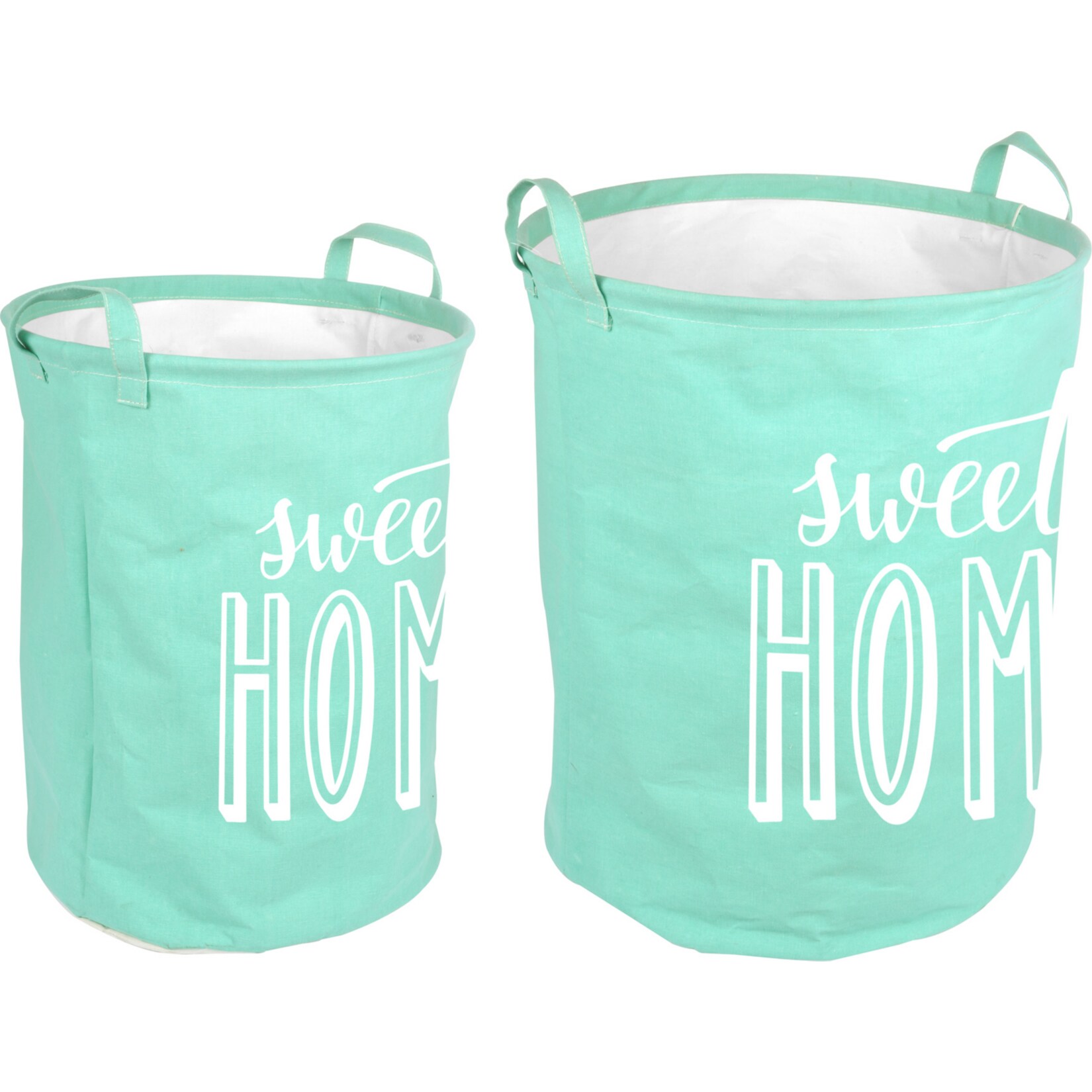 2tlg. Vintage Wäschesammler mint Wäschekorb Laundry Wäschesack Aufbewahrung Korb | 04059865089176