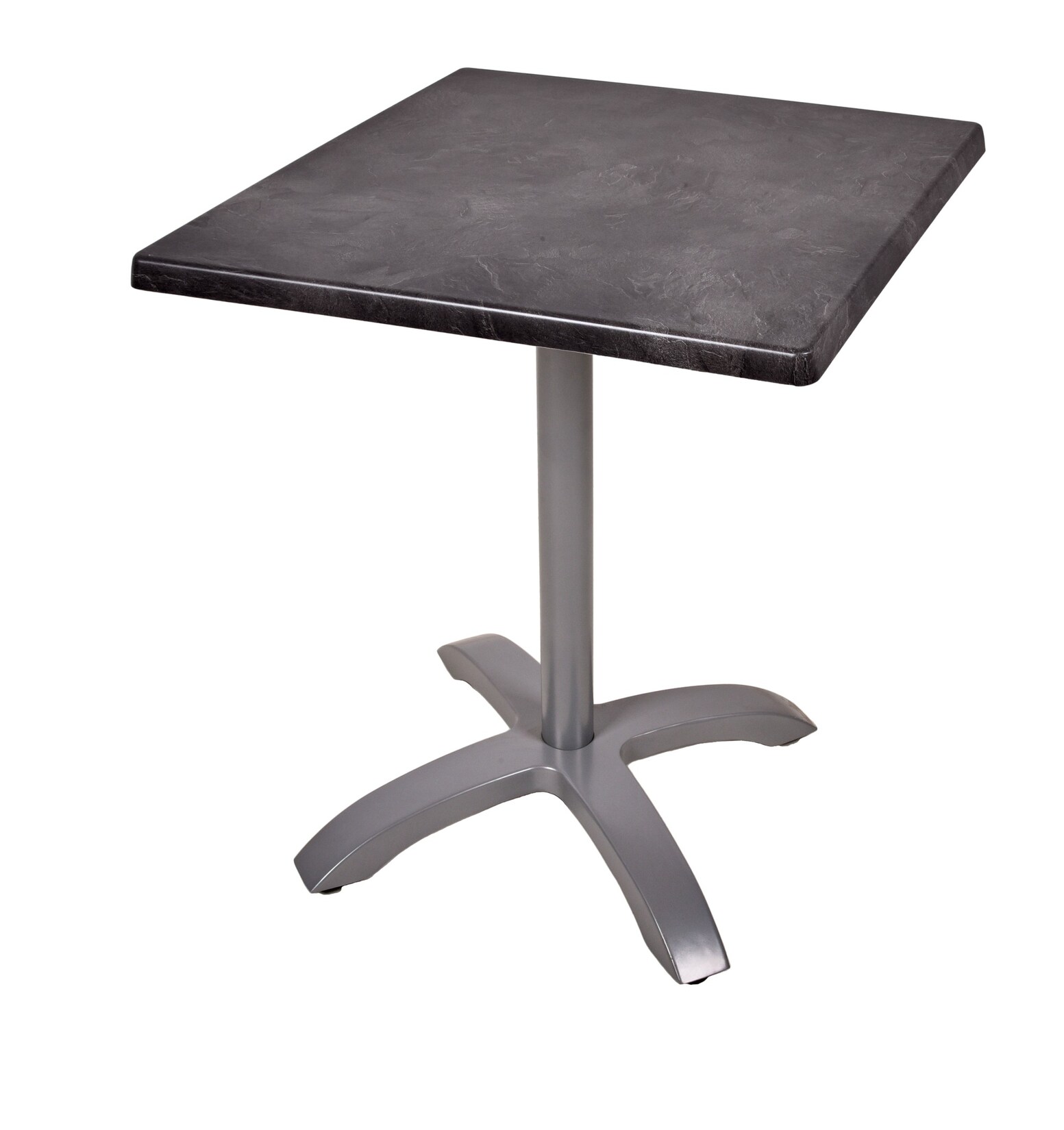 Bistrotisch Set Dark Slate 70x70cm Tischgestell Alu silber matt Garten Tisch | 04041908126672