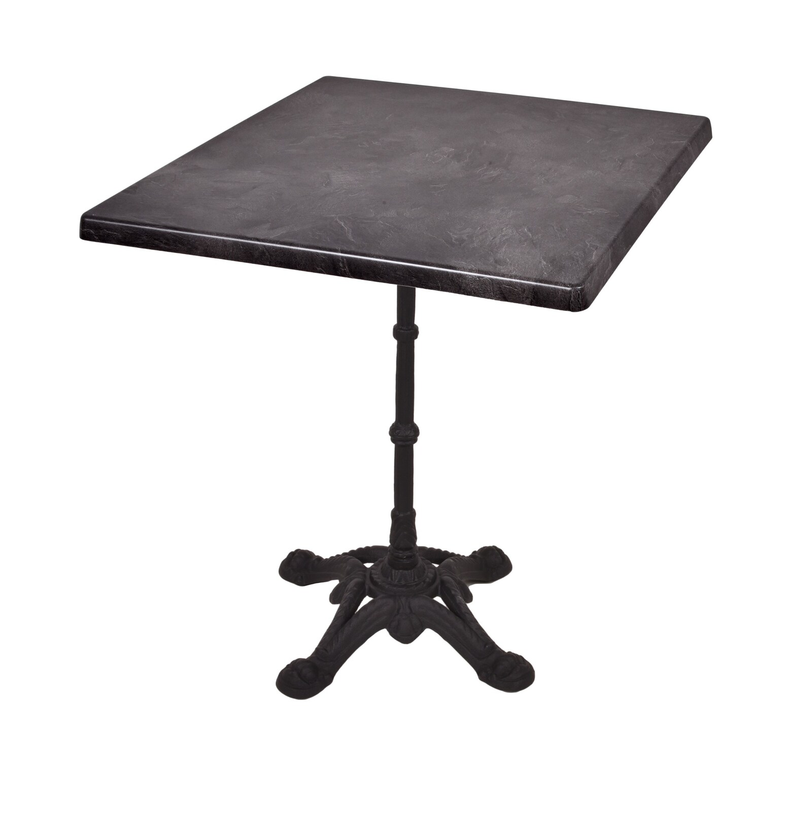 Bistrotisch Set Dark Slate 70x70cm Tischgestell Gusseisen schwarz Garten Tisch | 04041908128096