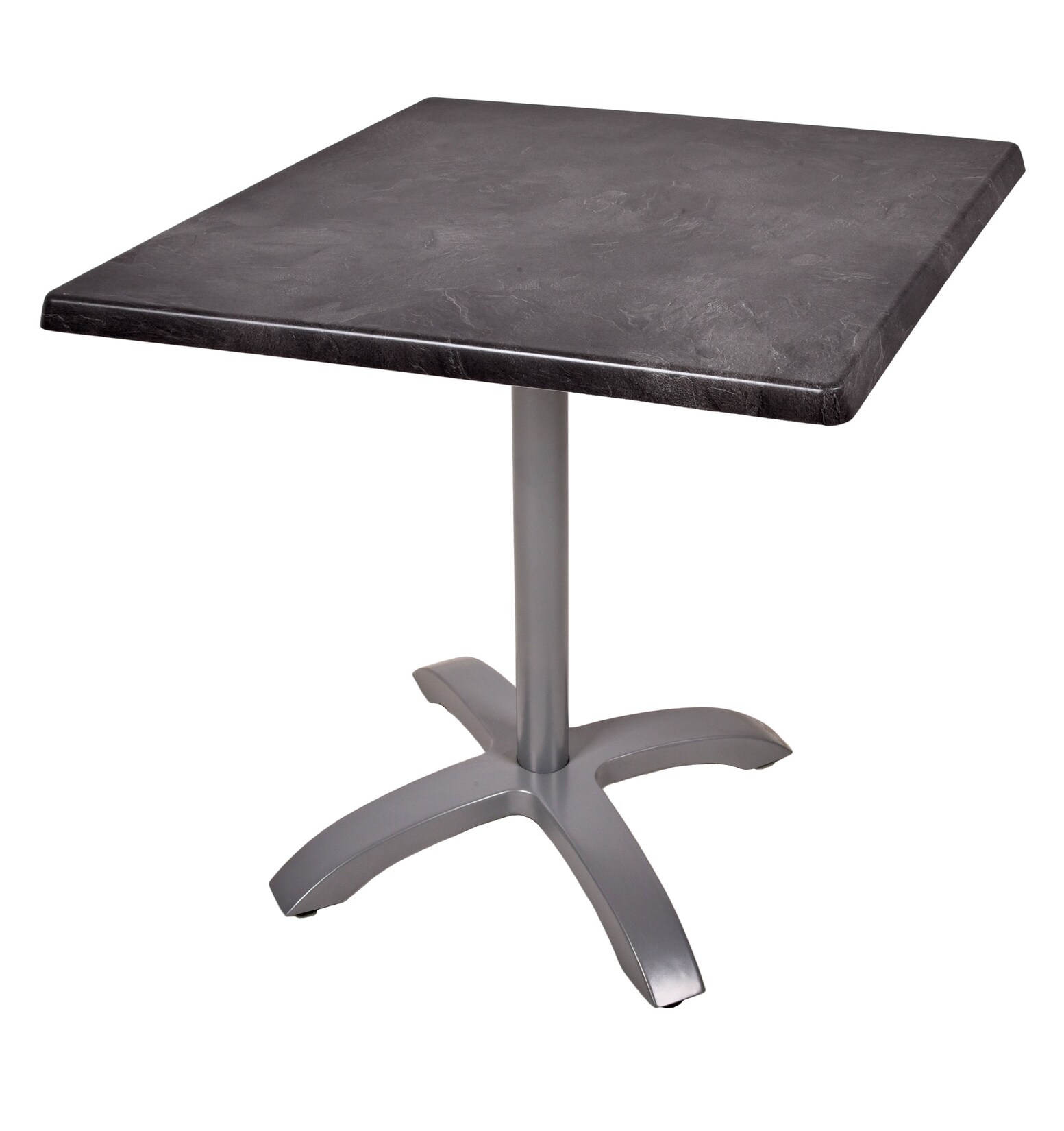 Bistrotisch Set Dark Slate 80x80cm Tischgestell Alu silber matt Garten Tisch | 04041908126702