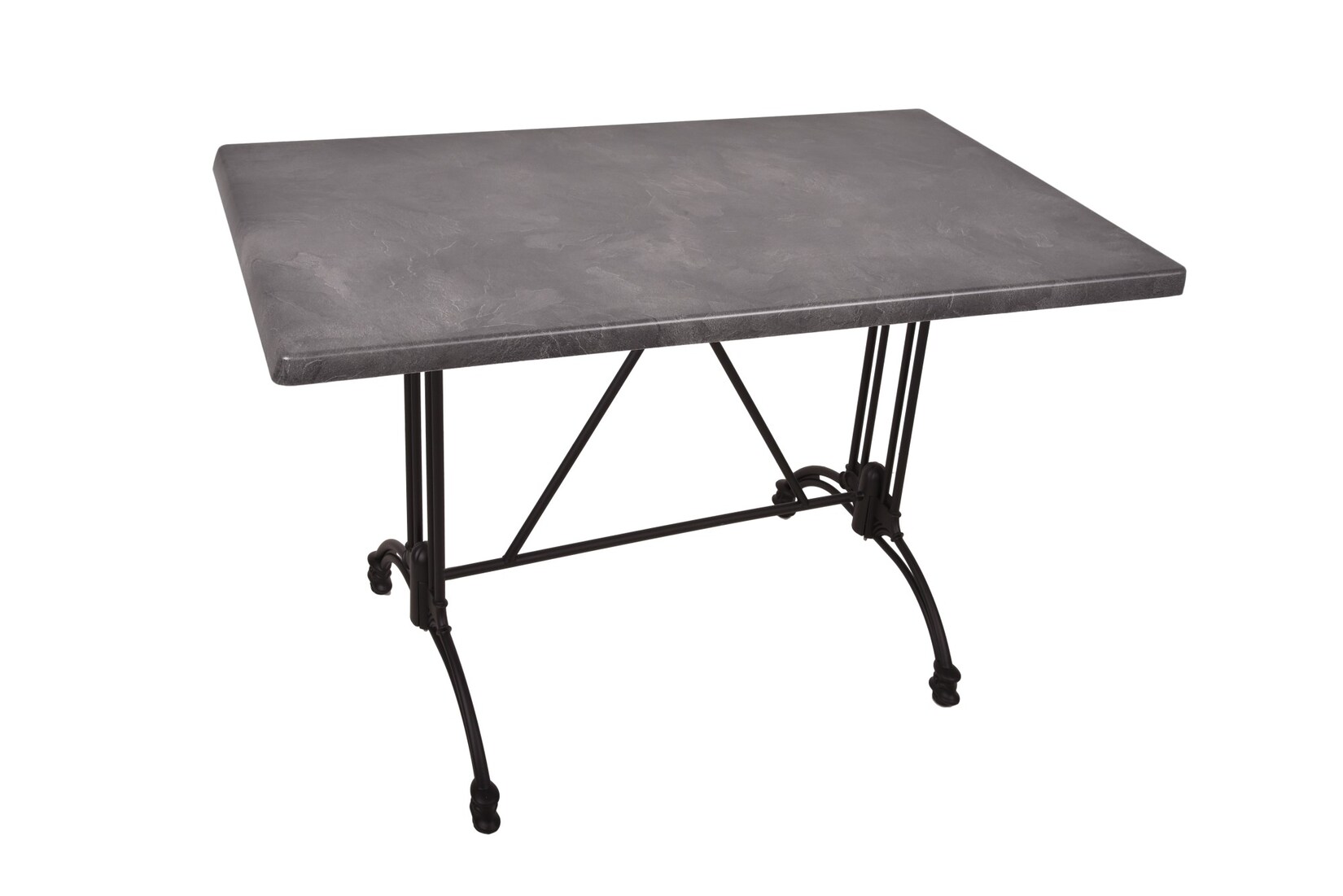 Bistrotisch Set Dark Slate 110x70cm Tischgestell Aluminium schwarz Garten Tisch | 04041908126900