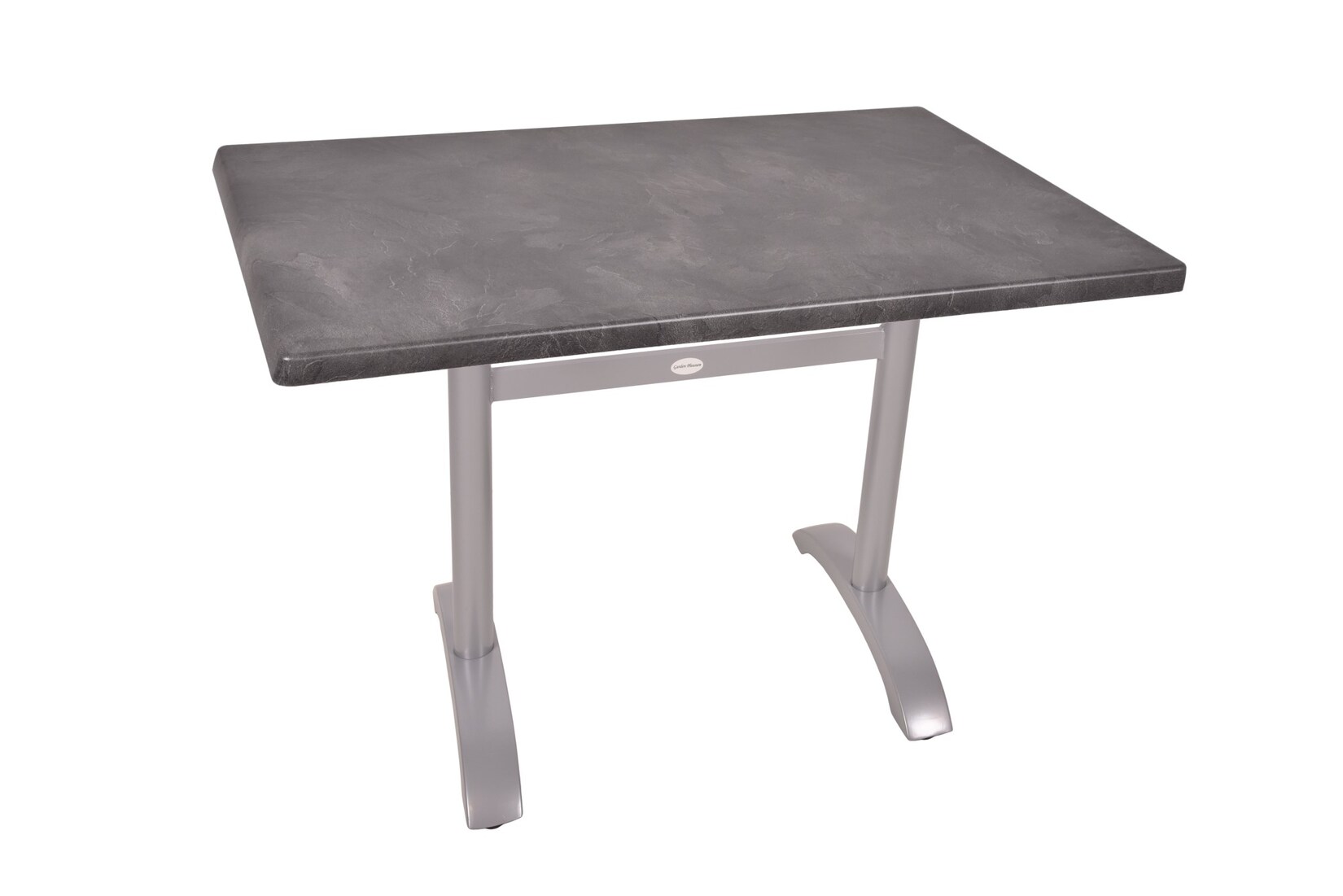 Bistrotisch Set Dark Slate 110x70cm Tischgestell Alu silber matt Garten Tisch | 04041908126917