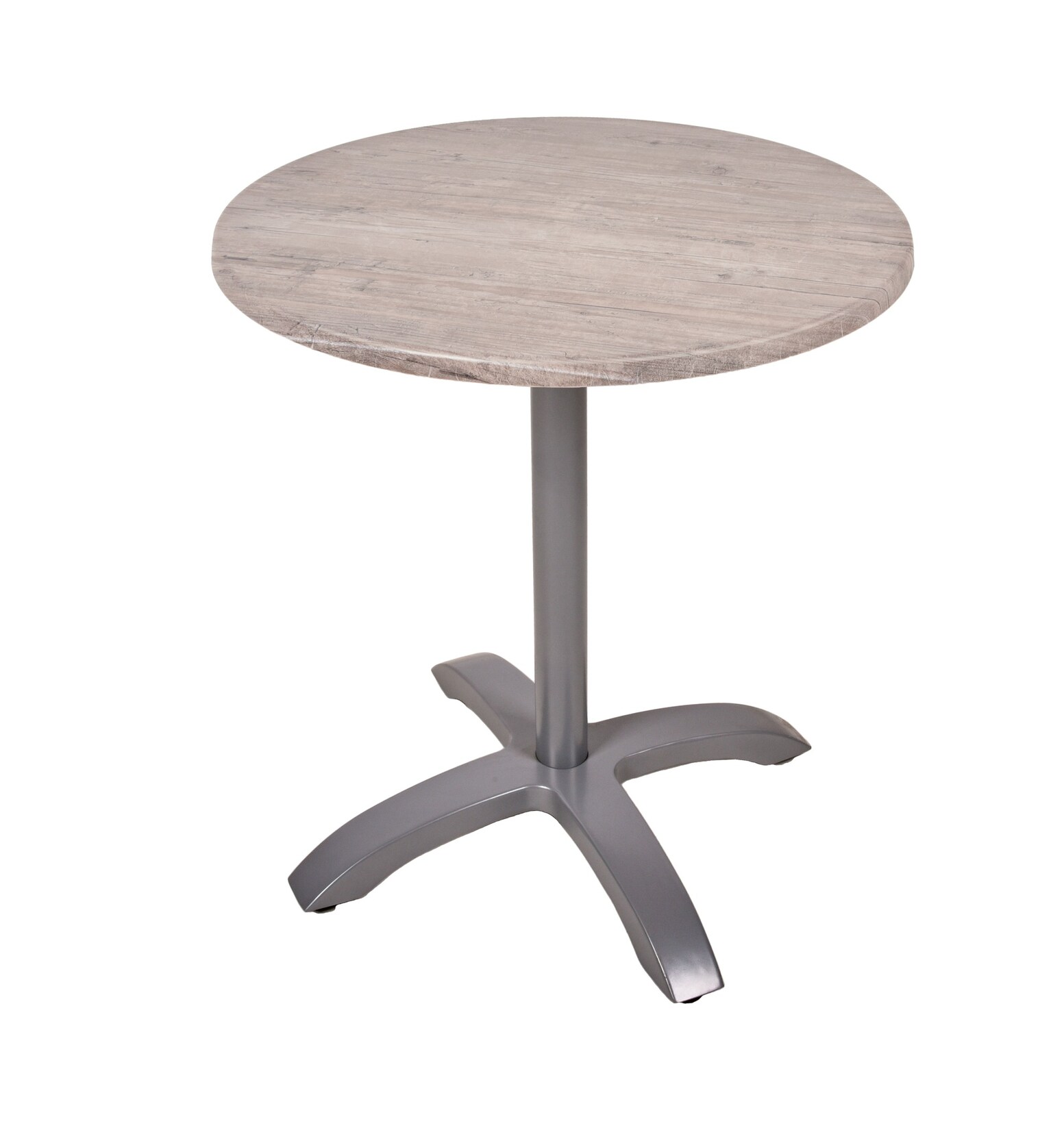 Bistrotisch Set Washington Pine Ø70cm Tischgestell Alu silber matt Garten Tisch | 04041908126733