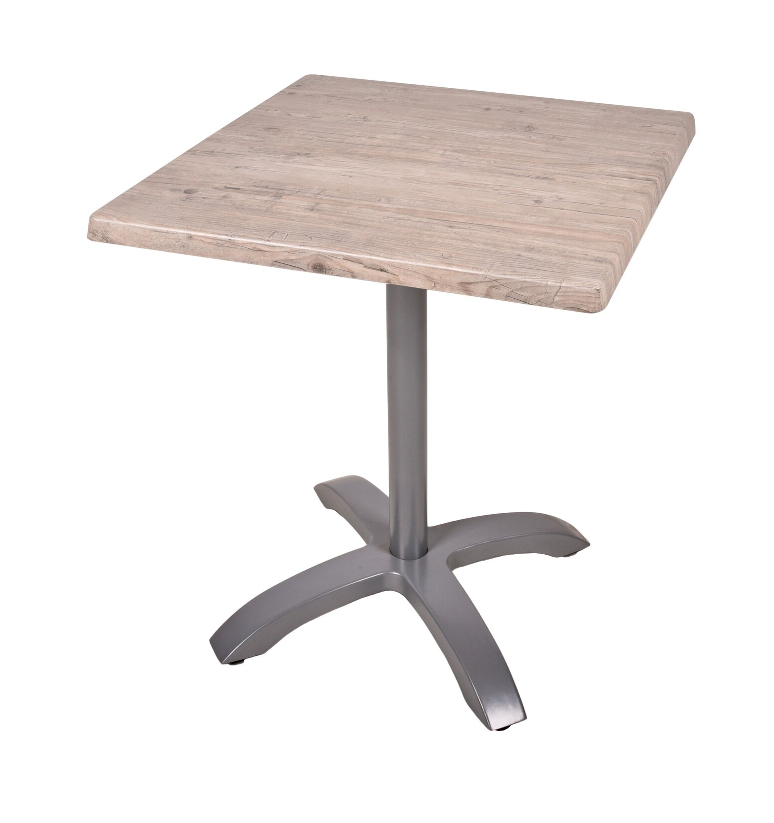 Bistrotisch Set Washington Pine 70cm Tischgestell Alu silber matt Garten Tisch | 04041908126764