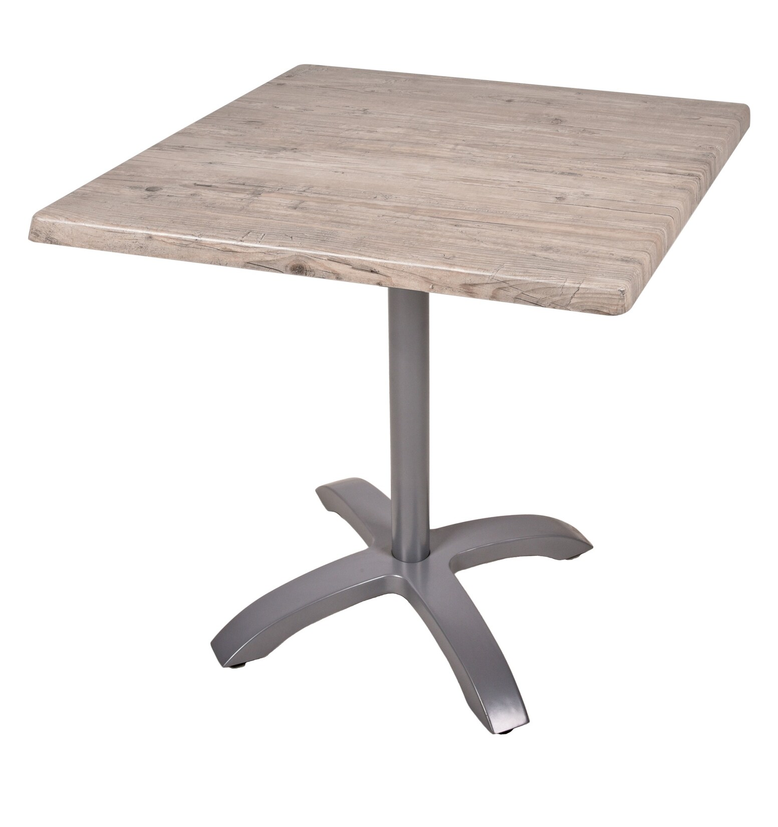 Bistrotisch Set Washington Pine 80cm Tischgestell Alu silber matt Garten Tisch | 04041908126795