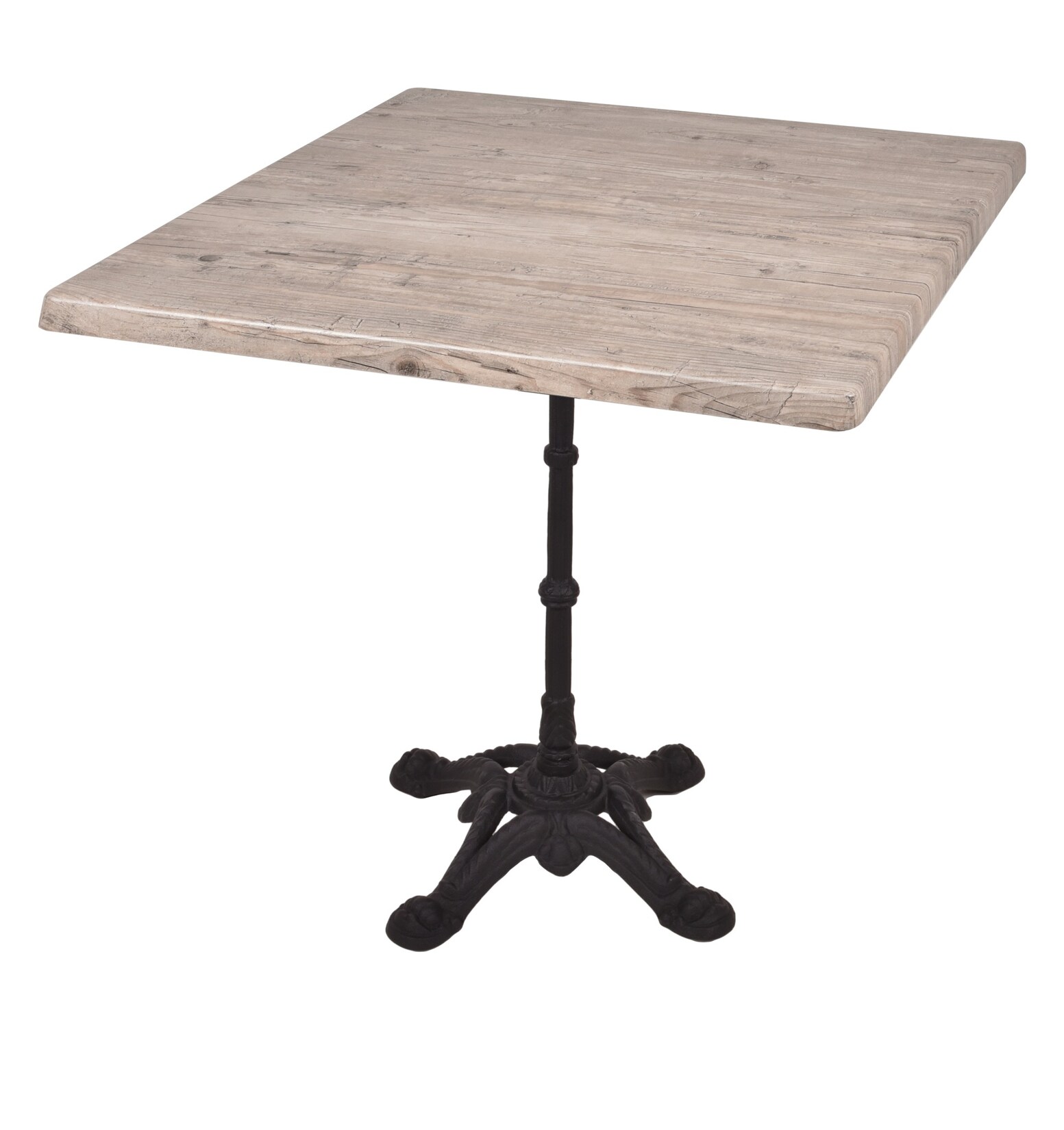 Bistrotisch Set Washington Pine 80cm Tischgestell Gusseisen schwarz Garten Tisch | 04041908128133