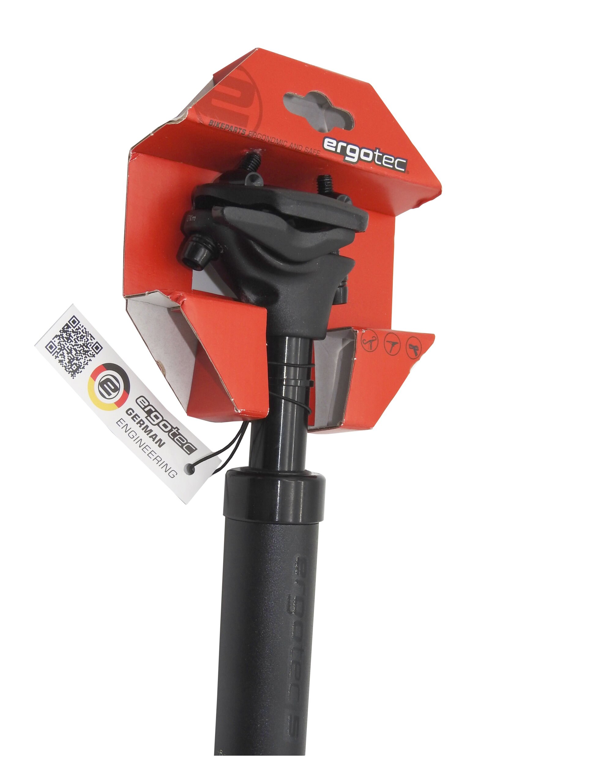 Ergotec Federsattelstütze SP-10.0 Vario 550 – Federgelagert, Verstellbar, Für Mehr Komfort Beim Fahrradfahren