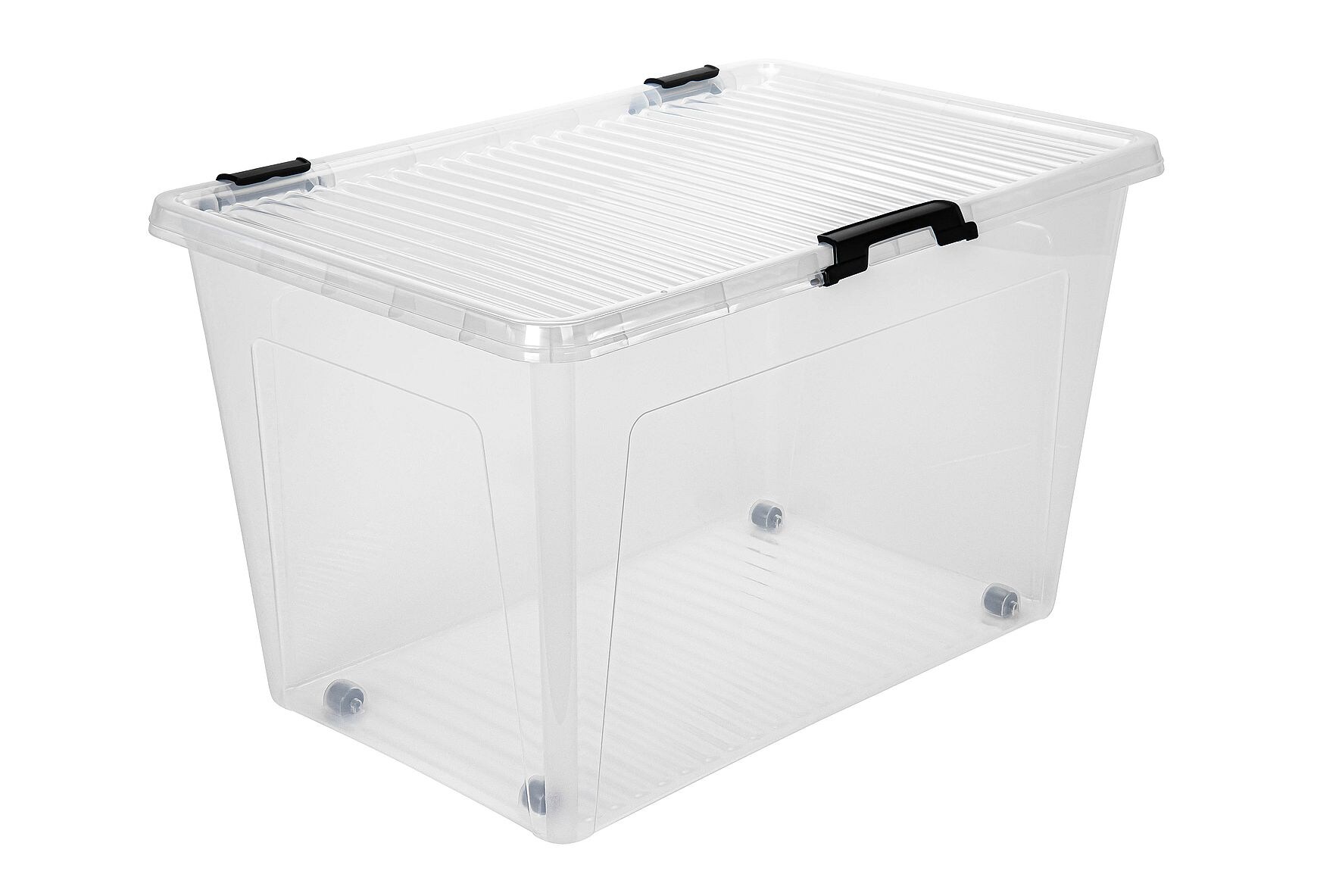 52L Aufbewahrungsbox Mit Deckel & Rollen – Transparent, Stapelbar, 60x40x35cm – Für Spielzeug, Kleidung, Deko