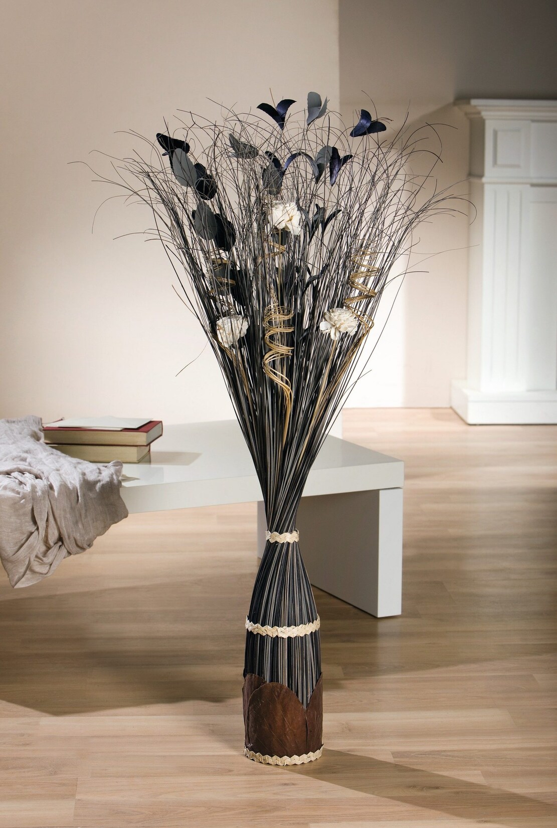 Dekobündel Naturdeko 100cm Trockenblumen Strohblumen Kunst Blumen Blüten Gräser | 04007299313466