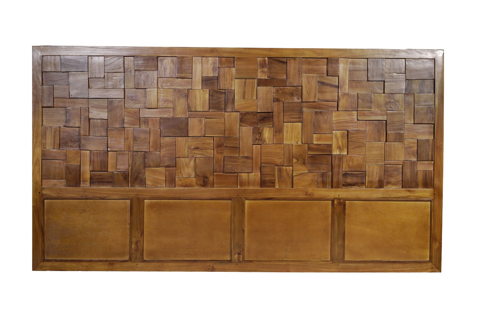 Bettkopfteil Romanteaka Teak Puzzle Betthaupt Ehebett Doppelbett Kopfteil Bettzubehör | 04059865165016