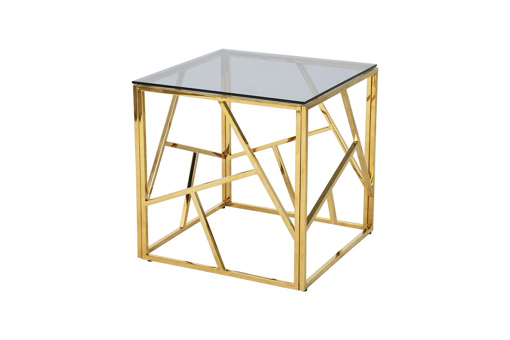 Beistelltisch Gold/Grau 55×55 cm Wohnzimmertisch Couchtisch Sofatisch Dekoration | 04059865176265