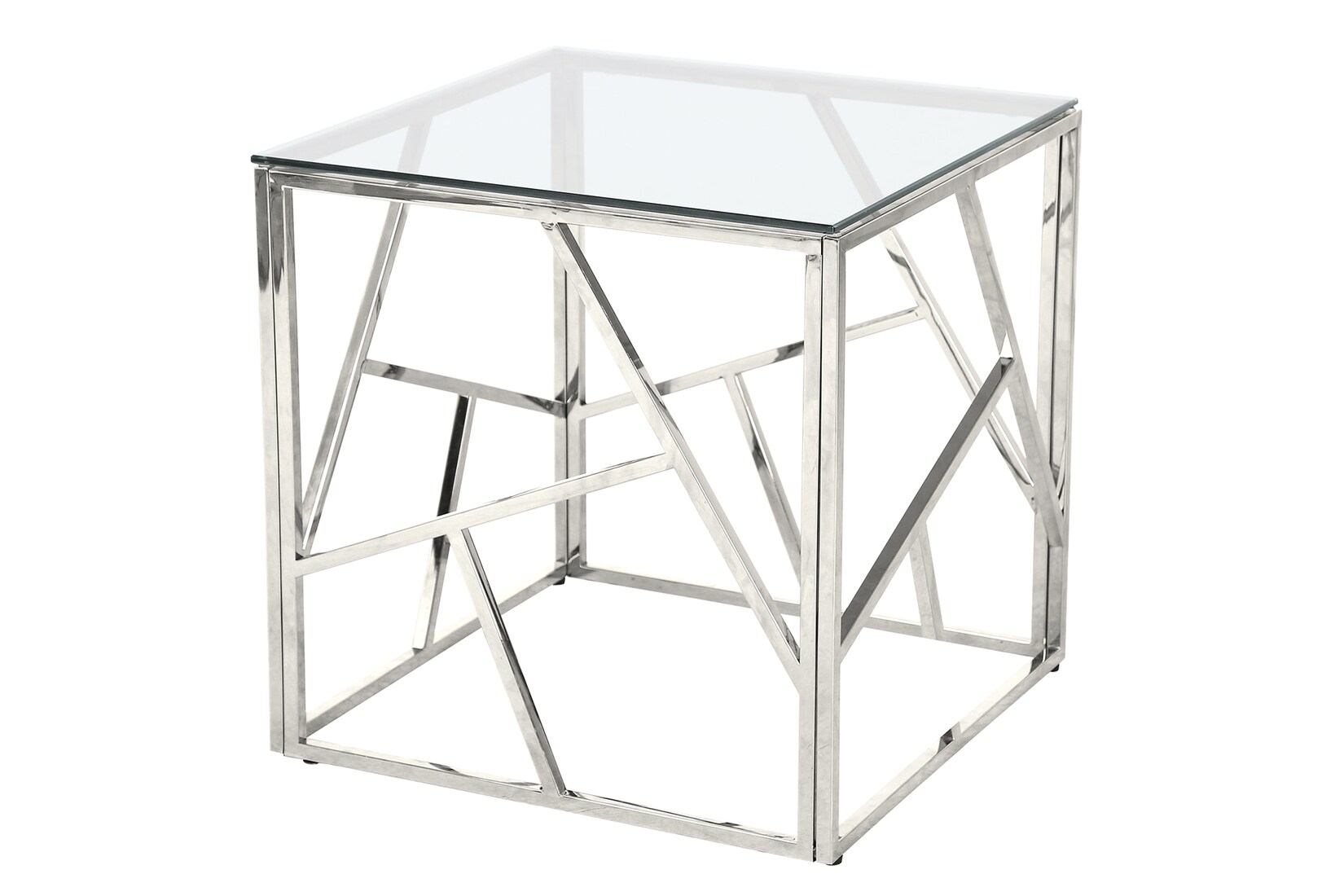 Beistelltisch Silber 55×55 cm Wohnzimmertisch Couchtisch Sofatisch Glastisch | 04059865176289