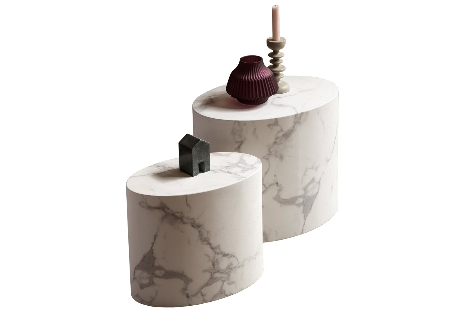2er Set Couchtisch weiss Marmor Optik Beistelltisch Wohnzimmer Tisch Sofatisch | 04059865177125