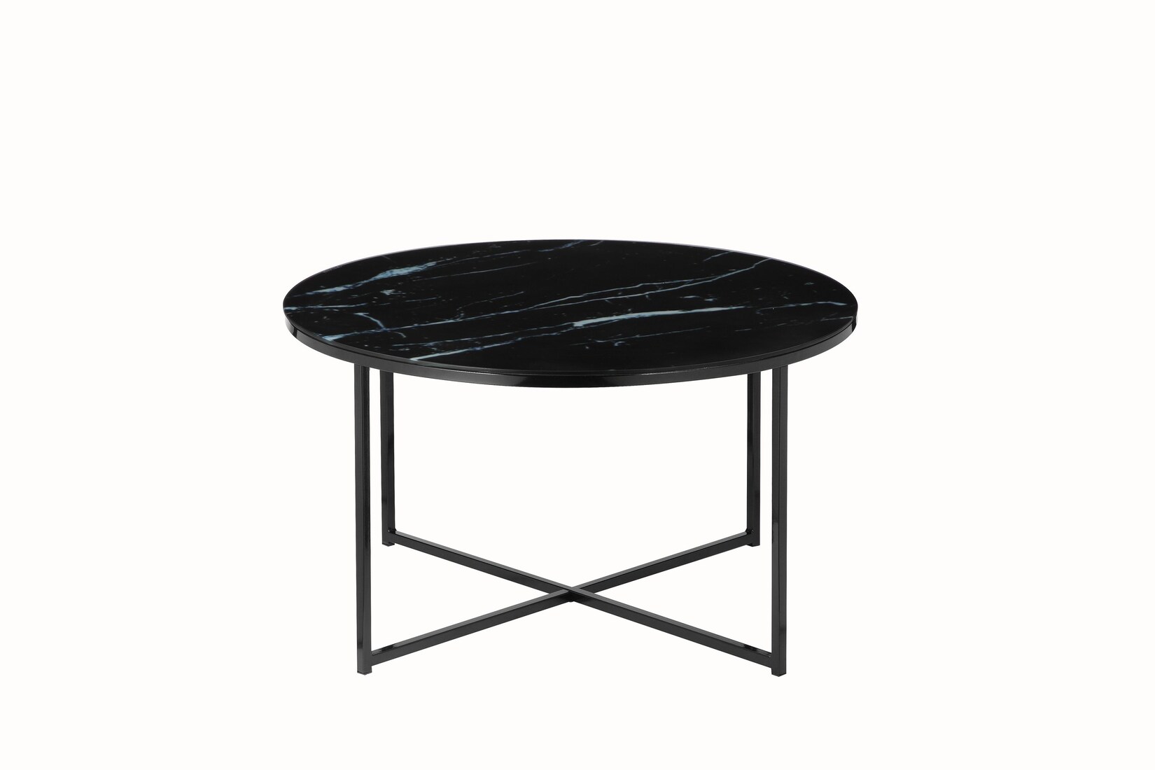 Couchtisch Ø80cm Marmor Optik Glastisch Sofatisch Beistelltisch Wohnzimmer Tisch | 04059865177545