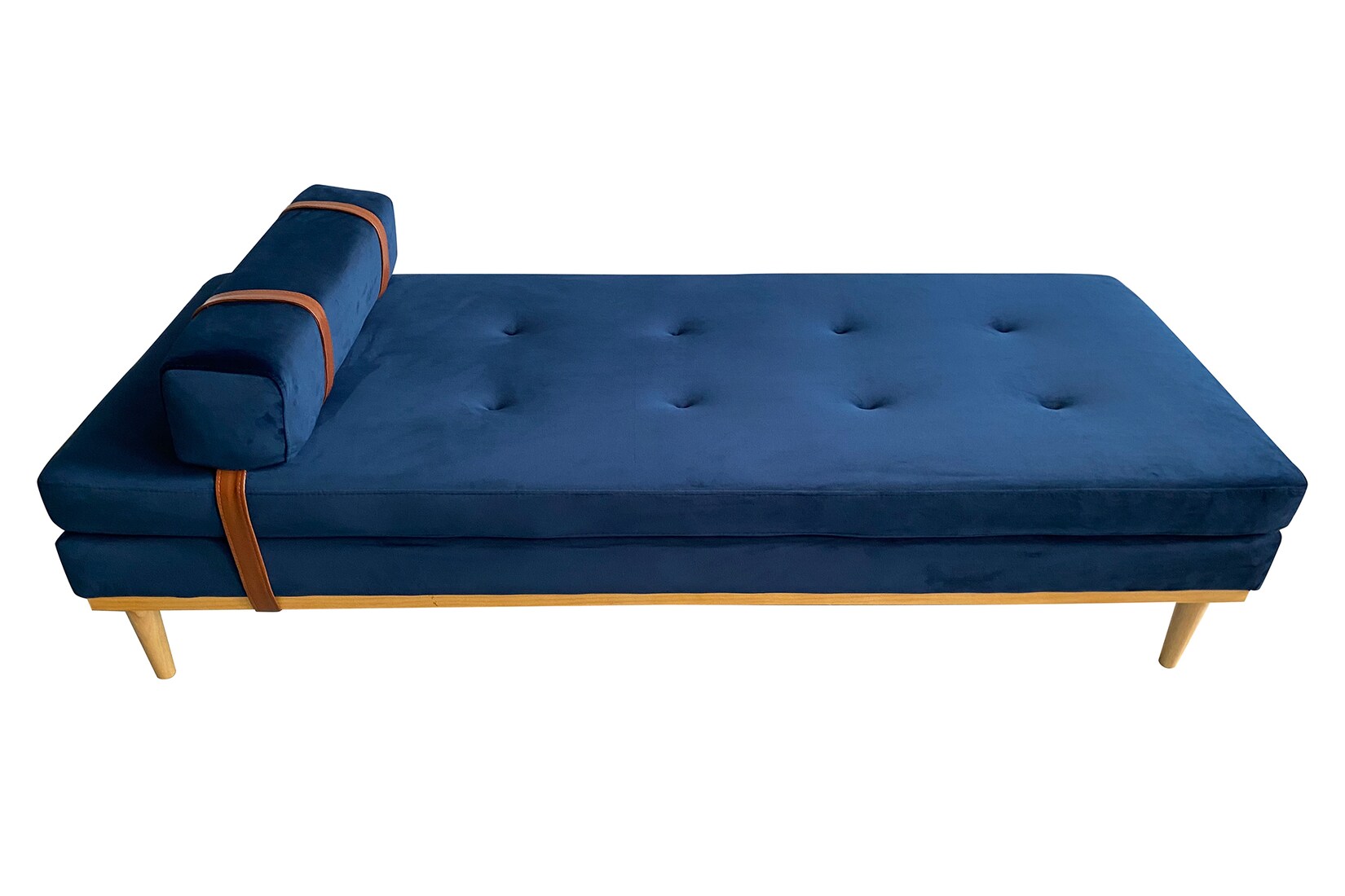 Daybed Samt blau Gästebett Tagesbett Bett Relaxliege Lounge | 04059865177798