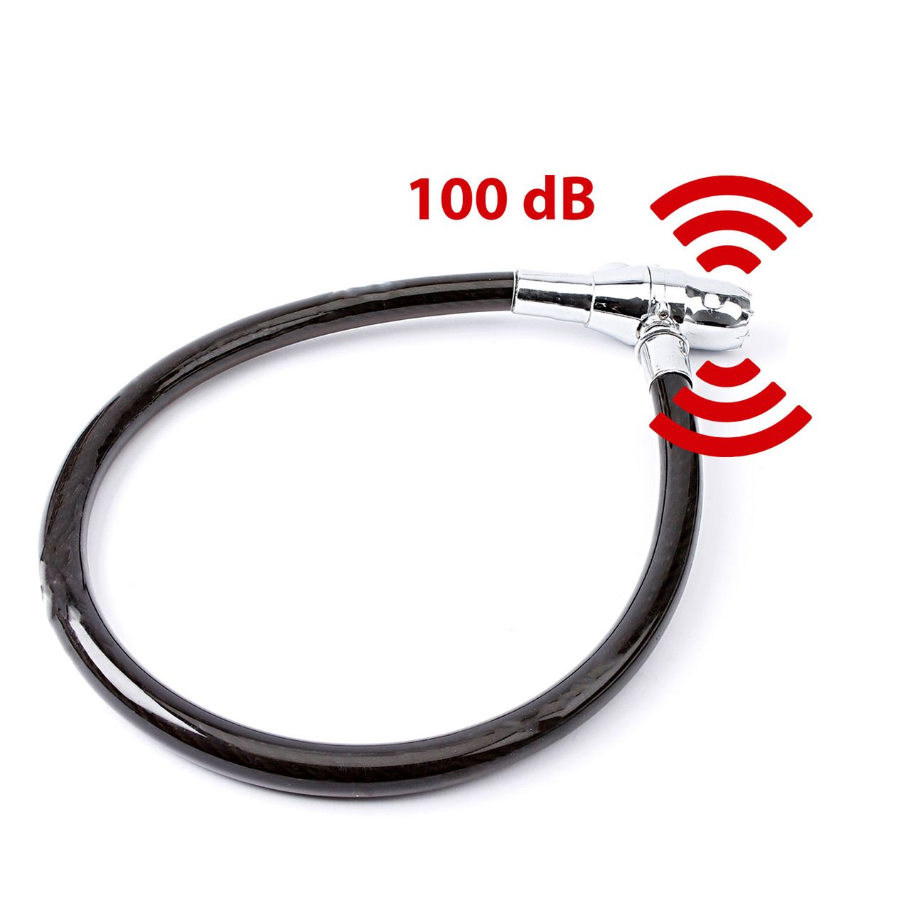 OLYMPIA Fahrradschloss Alarmschloss Kabelschloss Ringschloss mit Alarm 100dB  60cm - Bild 1