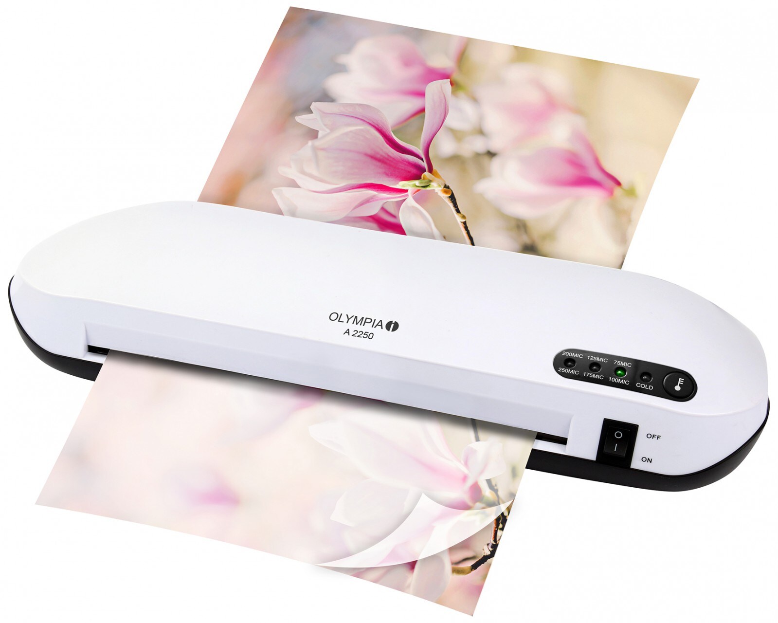 OLYMPIA A 2250 Laminierger&auml;t Hei&szlig; und Kalt, bis DIN A4, Wei&szlig;/Schwarz - Bild 1