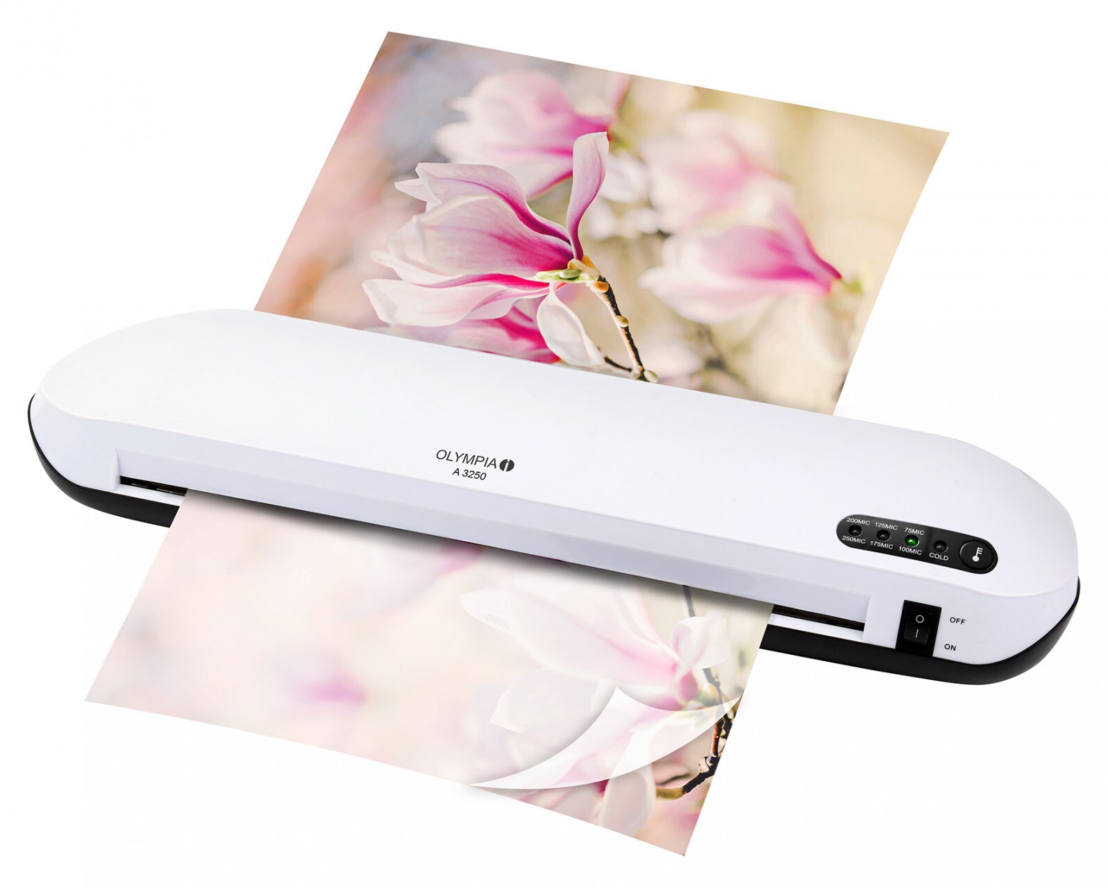 OLYMPIA A 3250 Laminiergerät Heiß und Kalt, bis DIN A3, Weiß/Schwarz | 04030152031450