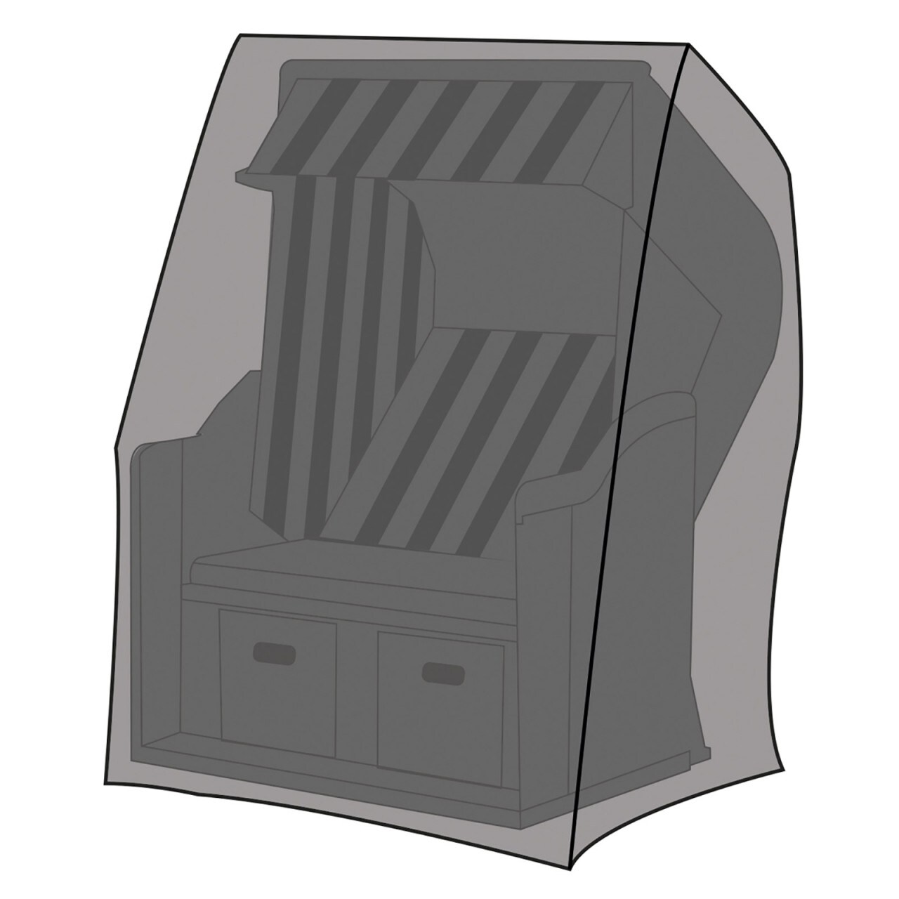 LEX Schutzh&uuml;lle Deluxe f&uuml;r Strandk&ouml;rbe, 130 x 100 x 170/134 cm, Tragetasche - Bild 1