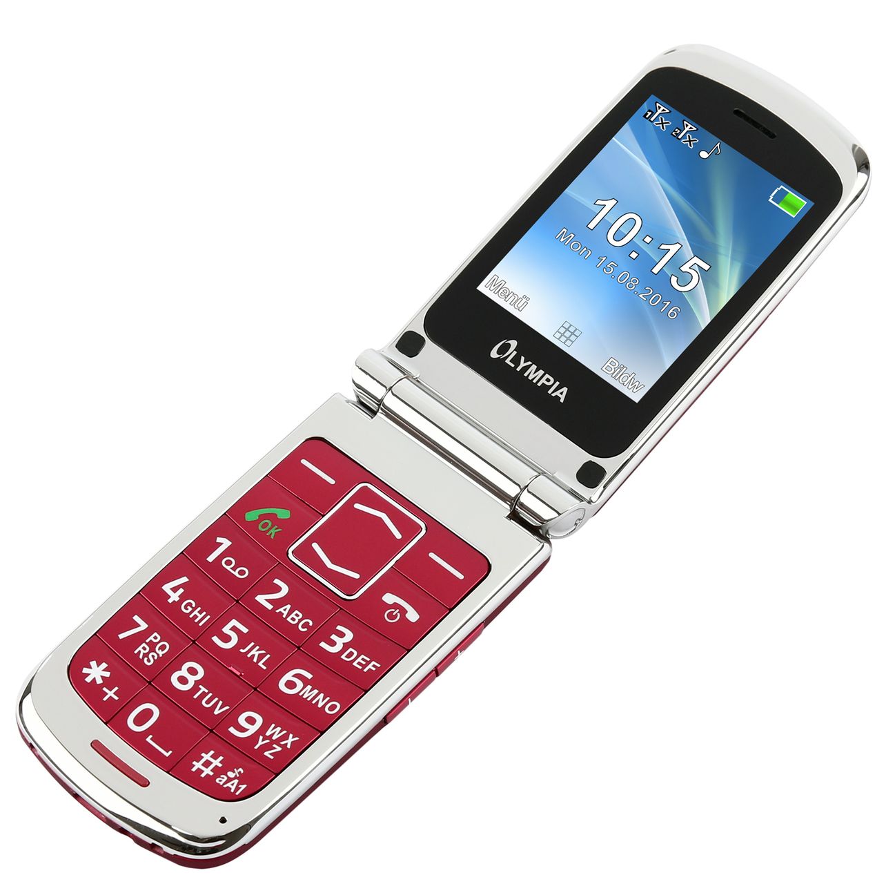 OLYMPIA Style Plus Senioren Komfort Mobiltelefon mit Gro&szlig;tasten, Rot - Bild 1