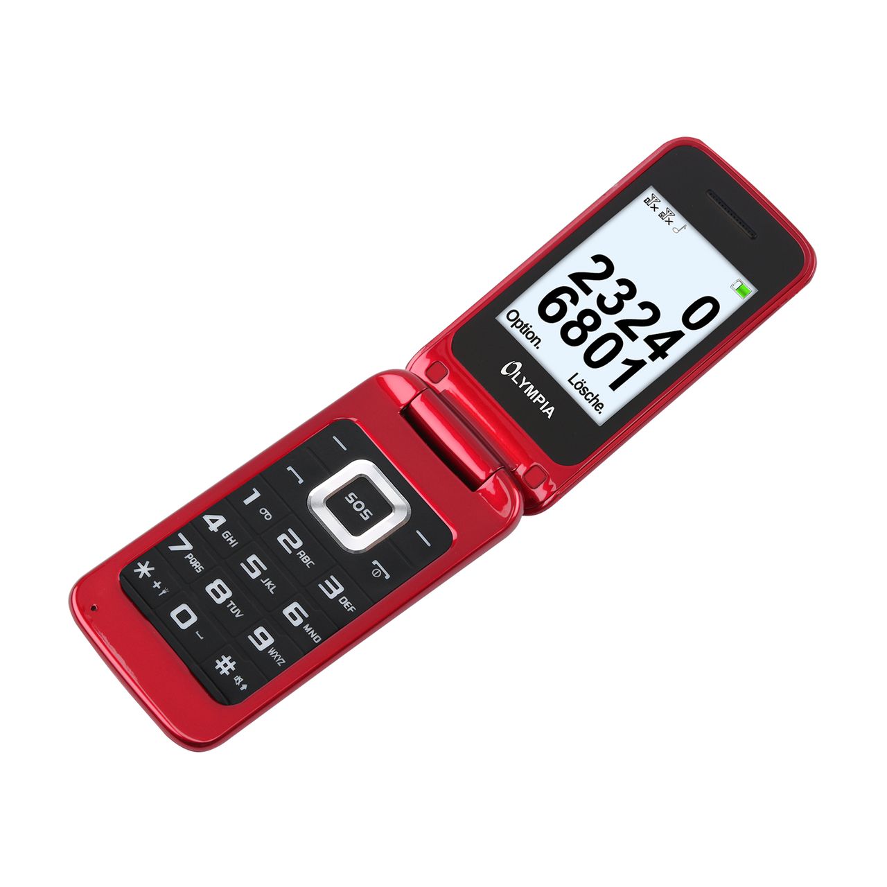 OLYMPIA Luna Senioren Mobiltelefon Handy mit gro&szlig;en Tasten Rot - Bild 1