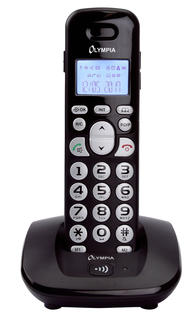 OLYMPIA DECT 5000 Schnurloses ECO-Mode DECT Telefon, Schwarz