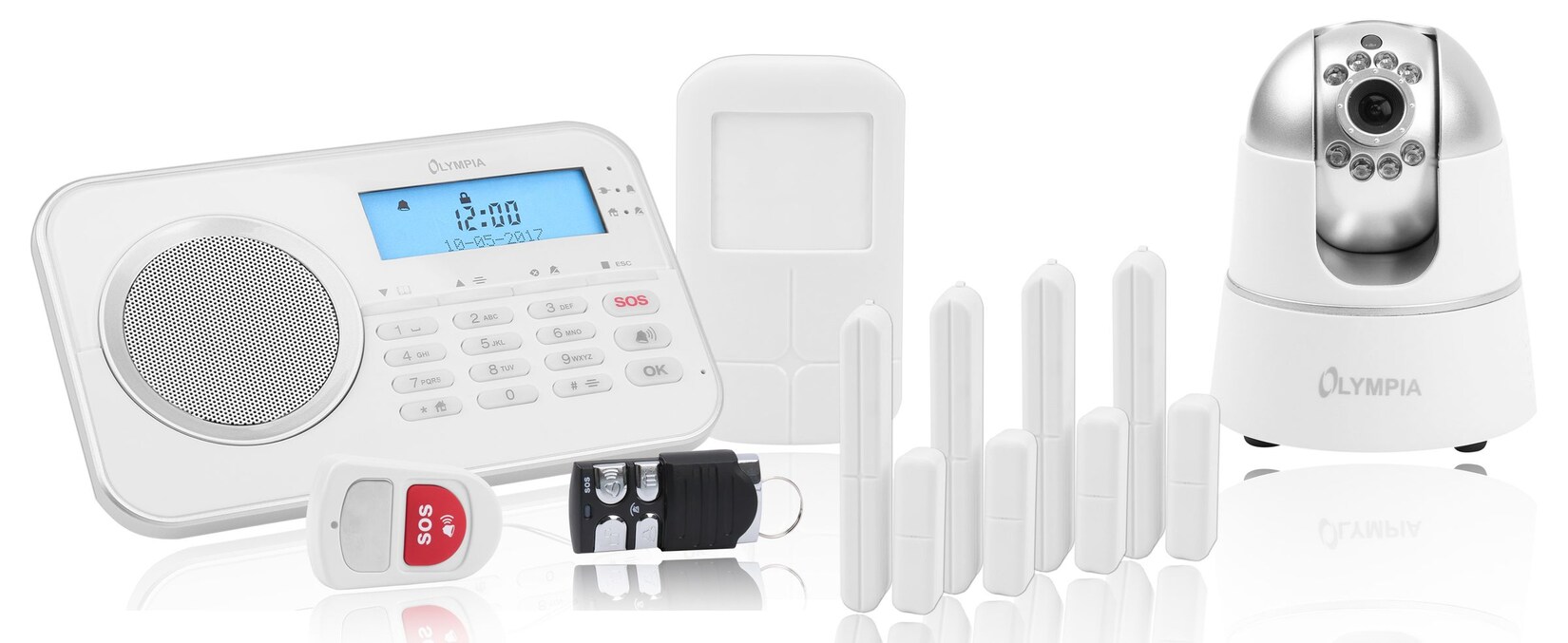 OLYMPIA Protect 9881 GSM Haus Alarmanlage Funk Alarmsystem mit IP-Kamera und App | 04030152060047