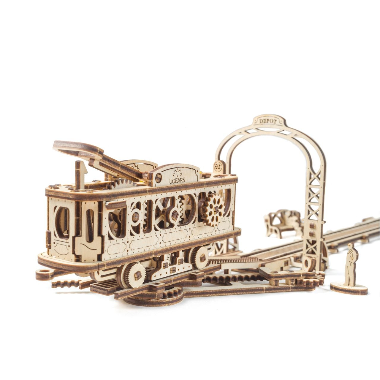 UGEARS Modellbausatz Stra&szlig;enbahnlinie, Serie "Mechanische Stadt" - Bild 1