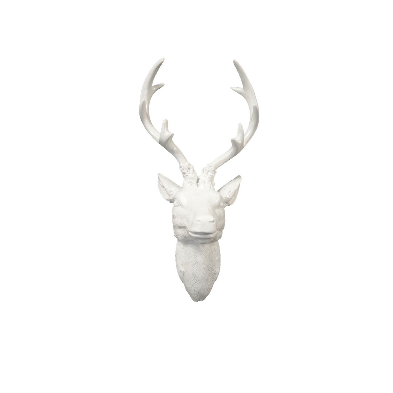 XXL Hirschgeweih Hirschkopf Geweih 10-Ender Wei&szlig; gl&auml;nzend Optik 48x32x61cm - Bild 1