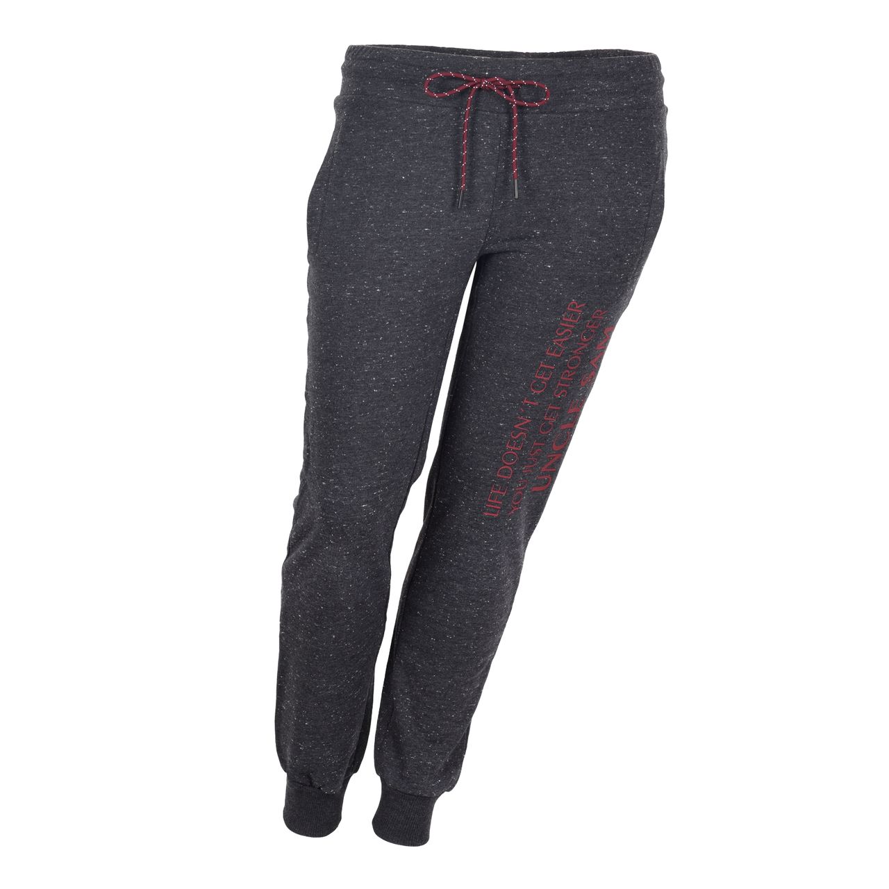 SAM Damen Bodypants mit rotem Print, S, Black Melange - Bild 1