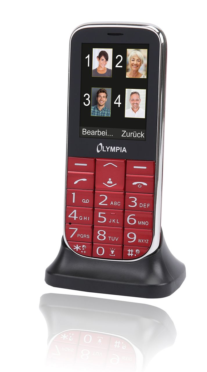 OLYMPIA Joy II Seniorenhandy  Rot, gro&szlig;e Tasten, H&ouml;rger&auml;tekompatibel - Bild 1