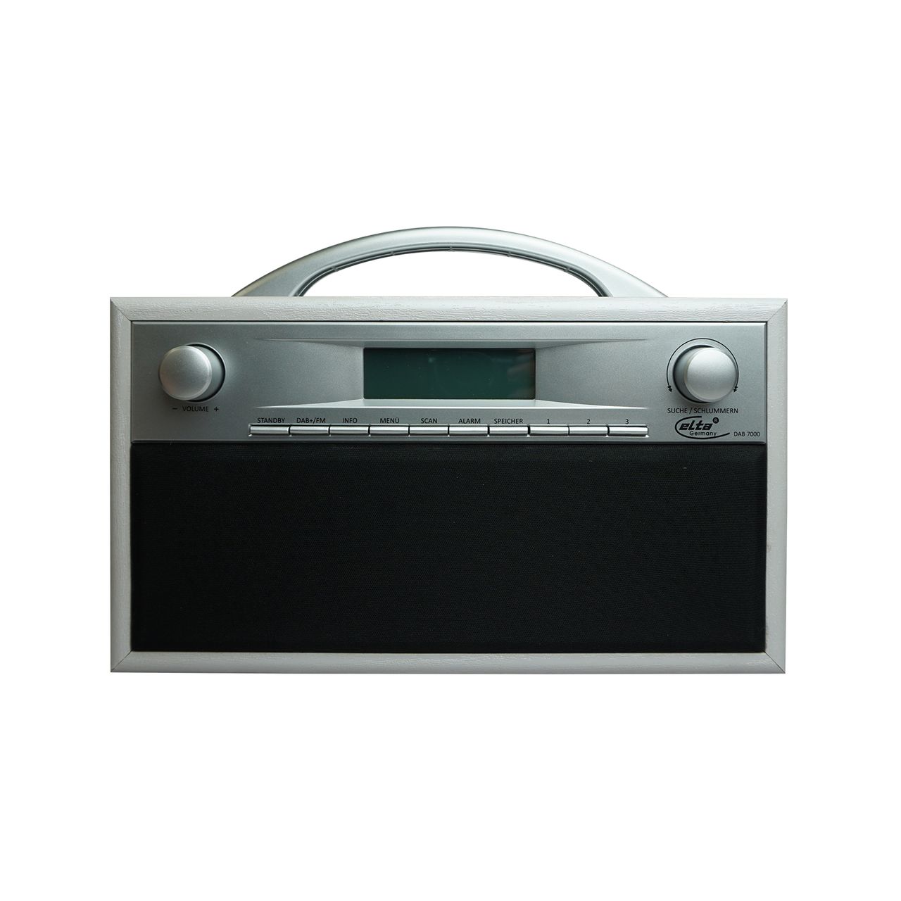 ELTA DAB+ Radio MP3 Wecker LCD-Display Holzgeh&auml;use  Silber/ Grau - Bild 1