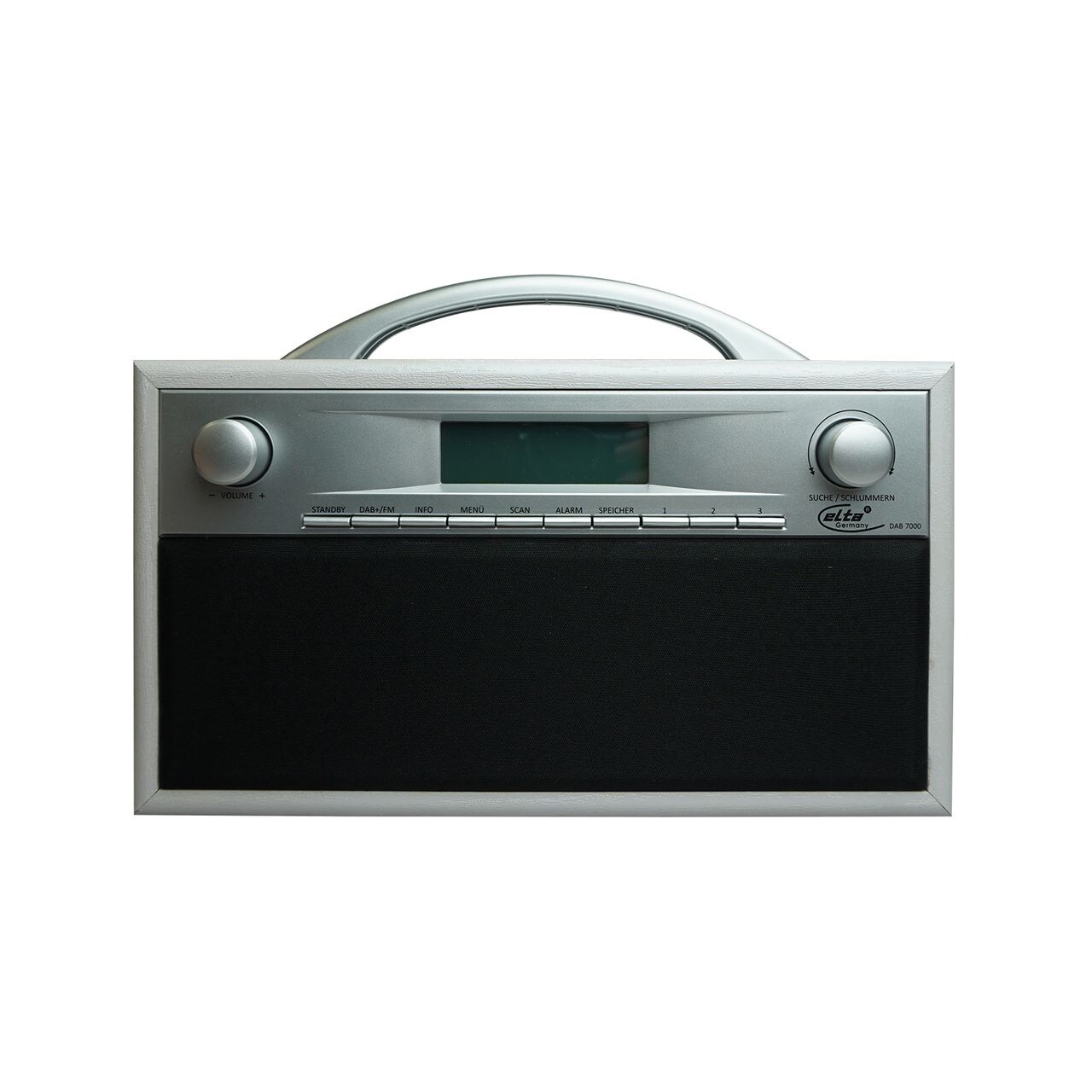 ELTA DAB+ Radio MP3 Wecker LCD-Display Holzgehäuse Silber/ Grau