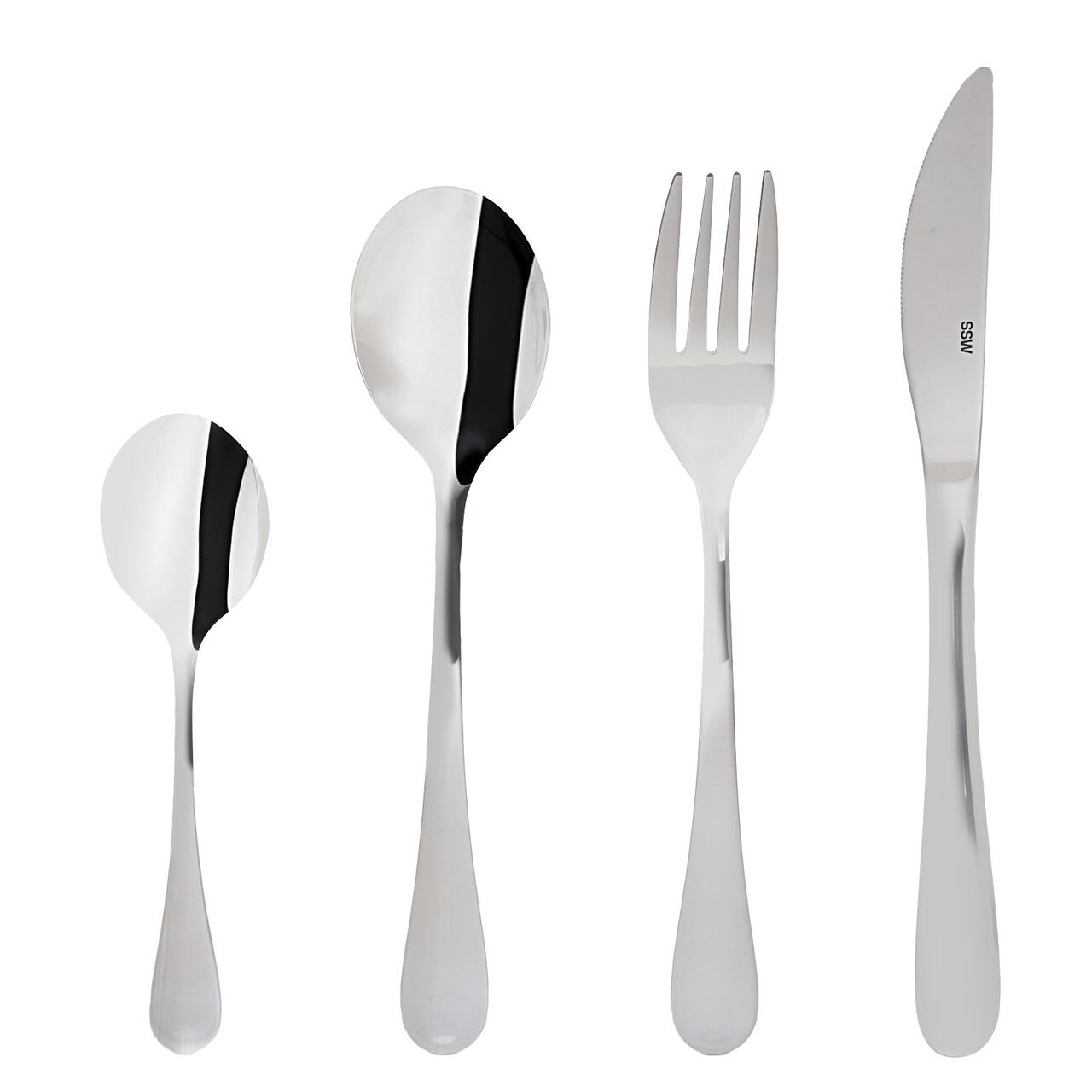 SSW Trend Besteckset Edelstahl 24 teilig Essbesteck Set Service für 6 Personen | 04001856020859