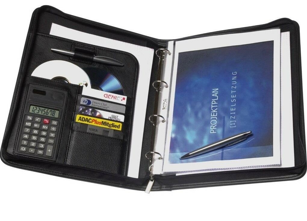 Exclusiv A4 Schreibmappe Aktenmappe Konferenzmappe Dokumentenmappe Ringbuchmappe - Bild 1