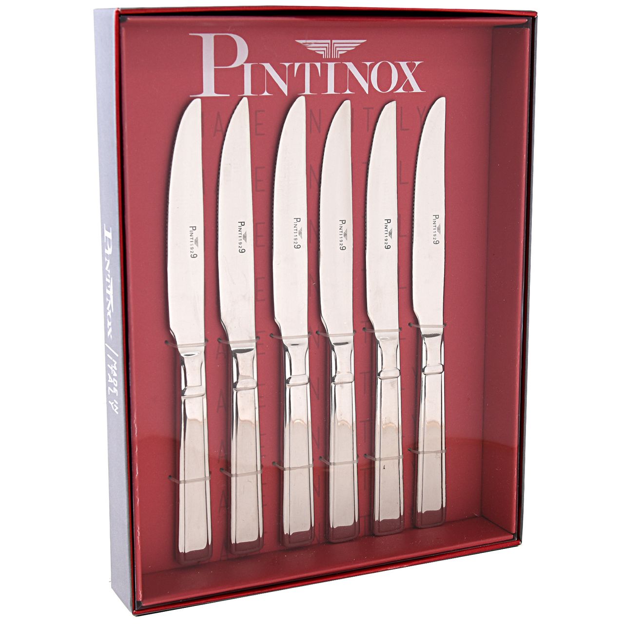 PINTINOX Steakmesser geschmiedet Wellenschliff Edelstahl 18/10 Leonardo 6 tlg. - Bild 1