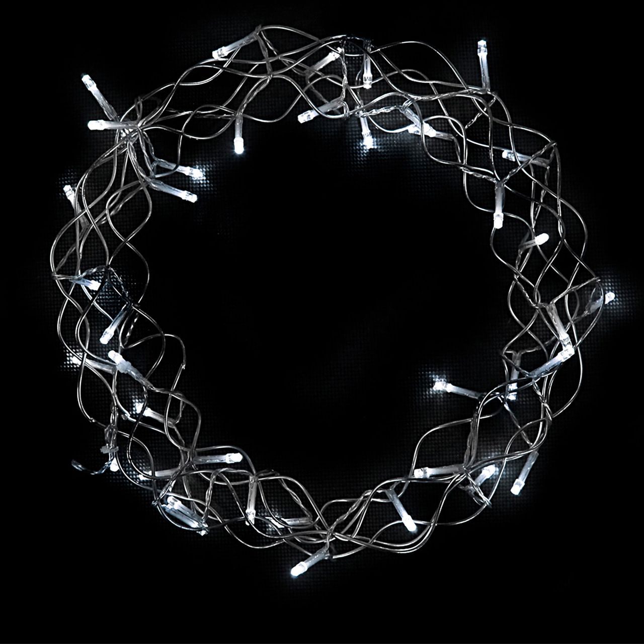 LEX LED Metallkranz grobmaschig, kaltwei&szlig;,  &Oslash; 30 cm, 40 LEDs - Bild 1