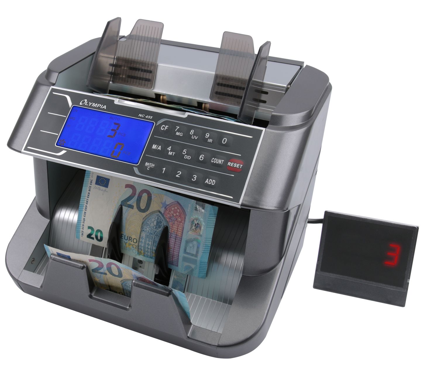 Olympia Geldz&auml;hler St&uuml;ckz&auml;hler f&uuml;r sortiertes Z&auml;hlen Frontlader Pr&uuml;fung  auf UV und MG - Bild 1