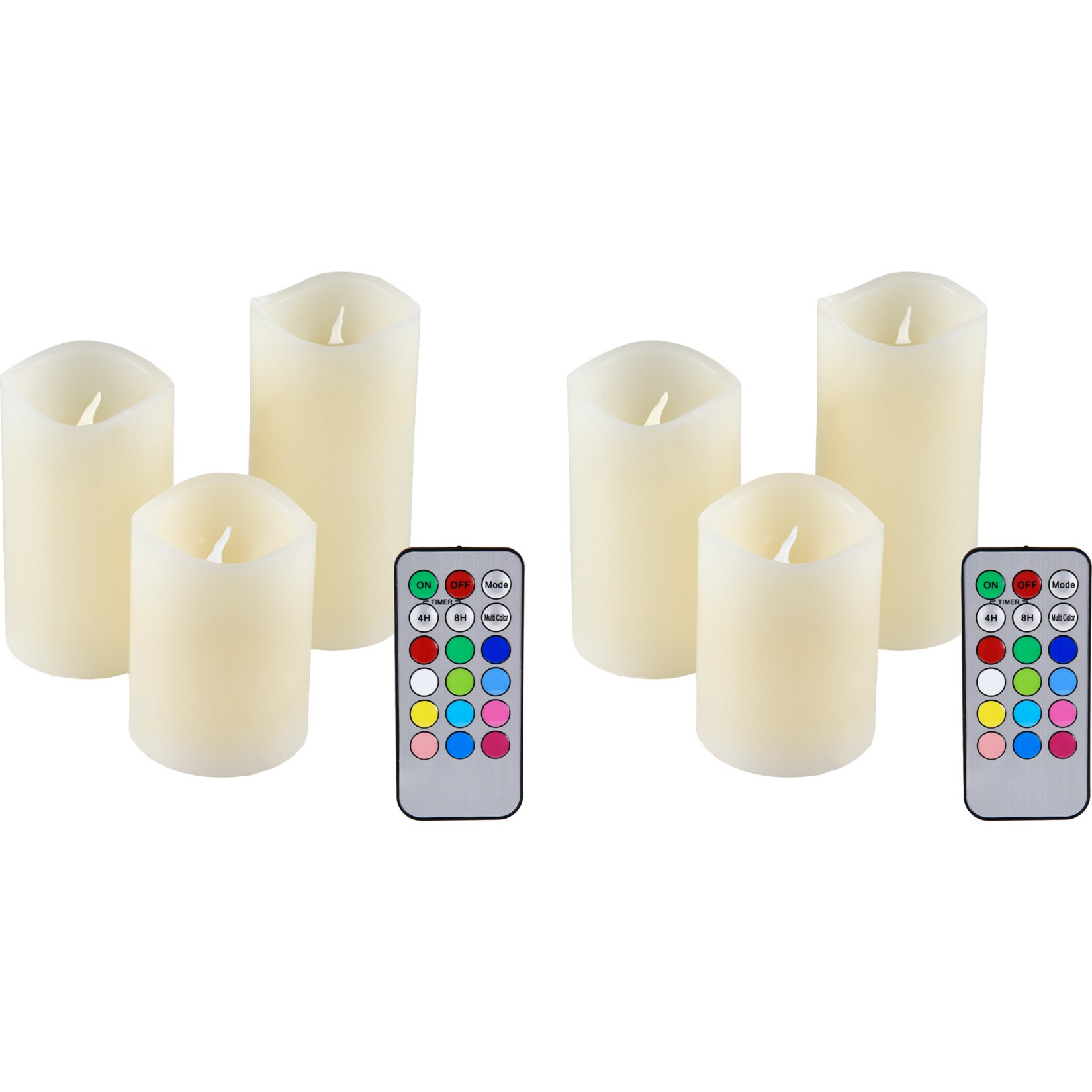 6er Set IOIO LED 48 Echtwachskerzen mit Farbwechsel und Fernbedienung - Bild 1