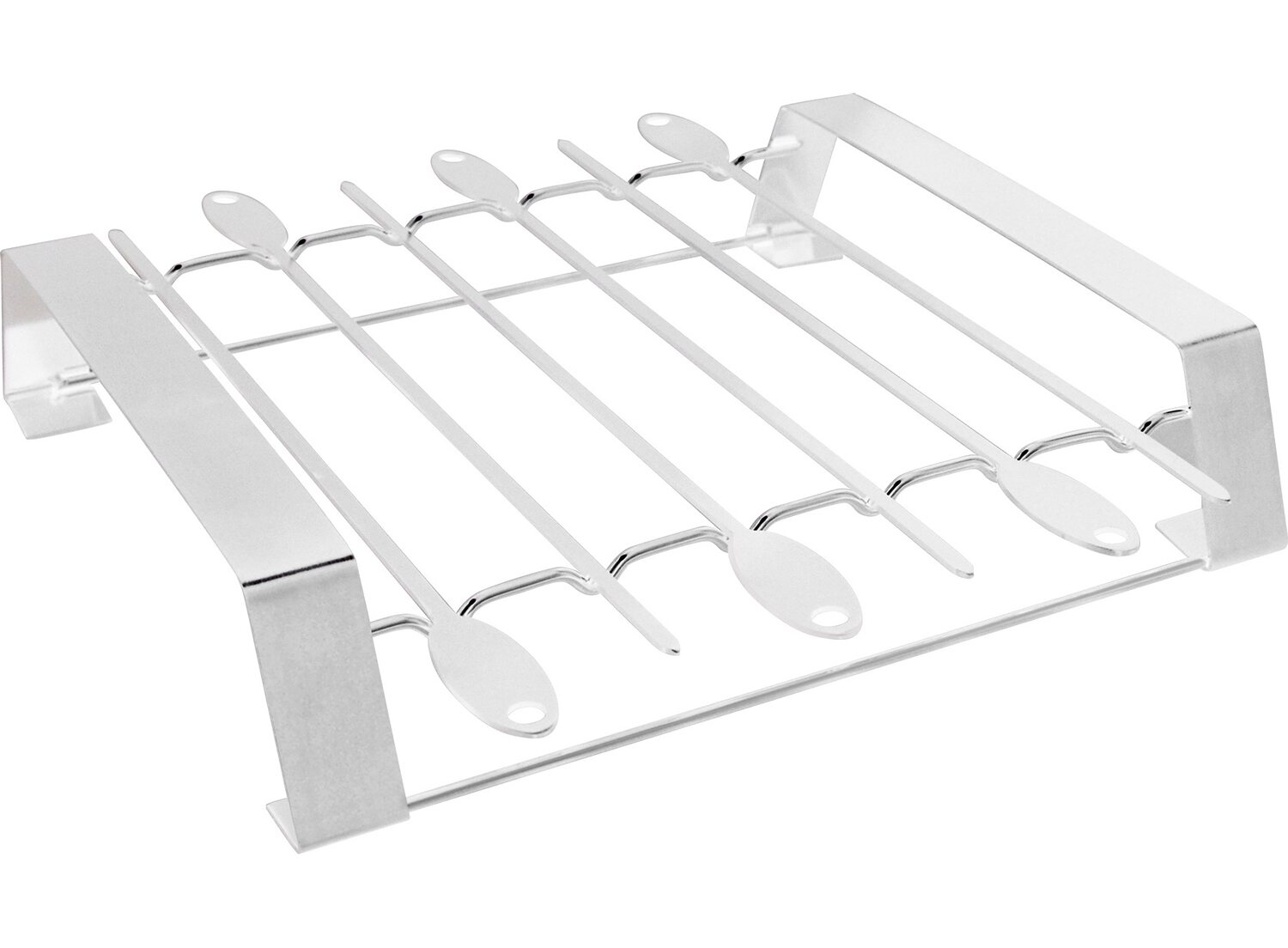 BBQ Spie&szlig;-Set Edelstahl 6 Spie&szlig;e Schaschlikhalter - Bild 1