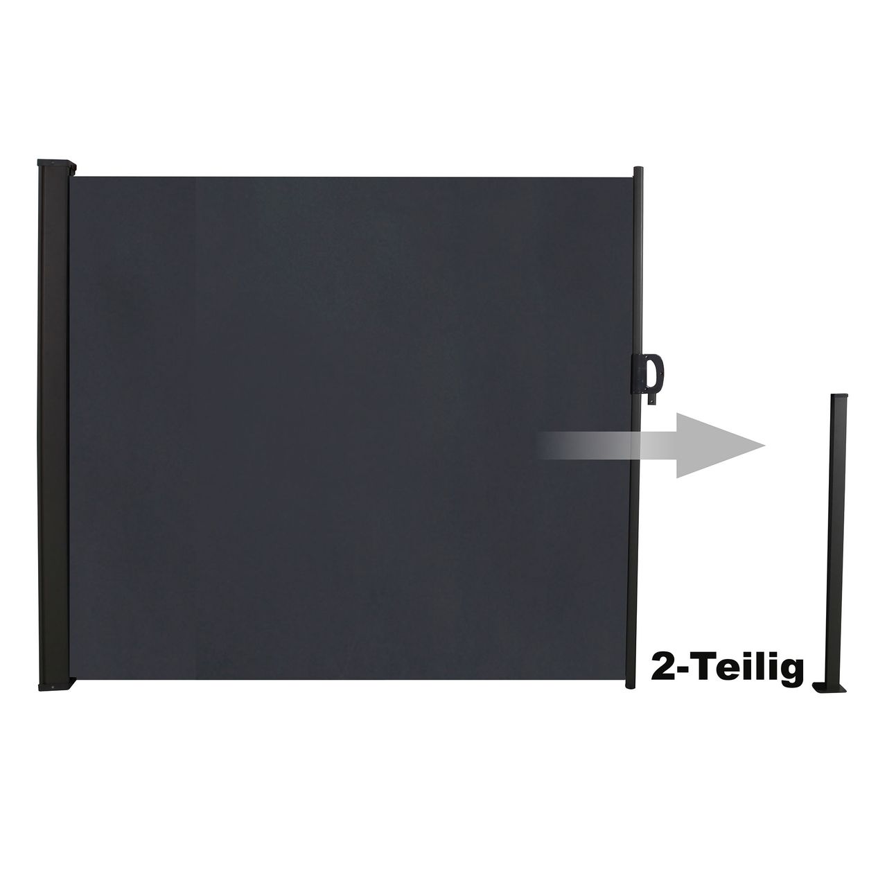 Seitenmarkise Windschutz Markise Sichtschutz Sonnenschutz Wintergarten 300 L x H.160cm - Bild 1