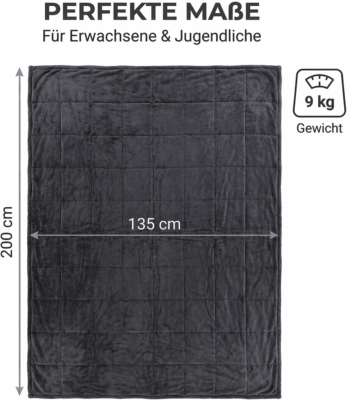 Gewichtsdecke Entspannungsdecke Therapiedecke 135x200 cm / 155x200 cm in 6 kg /9 kg