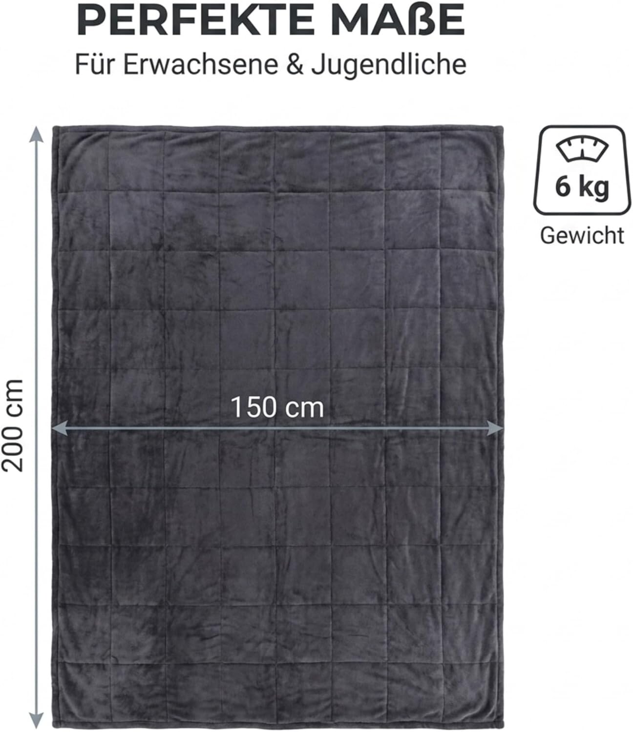 Gewichtsdecke Entspannungsdecke Therapiedecke 135x200 cm / 155x200 cm in 6 kg /9 kg