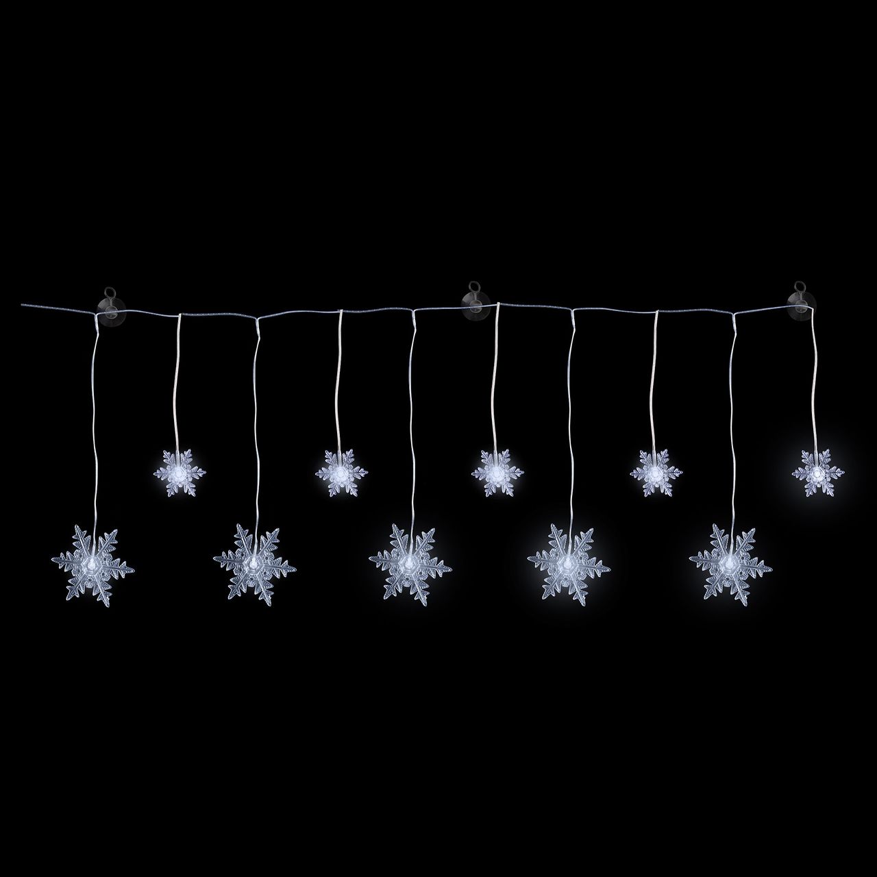 LEX Lichterkette Schneeflocken 10 LED kaltwei&szlig; - Bild 1