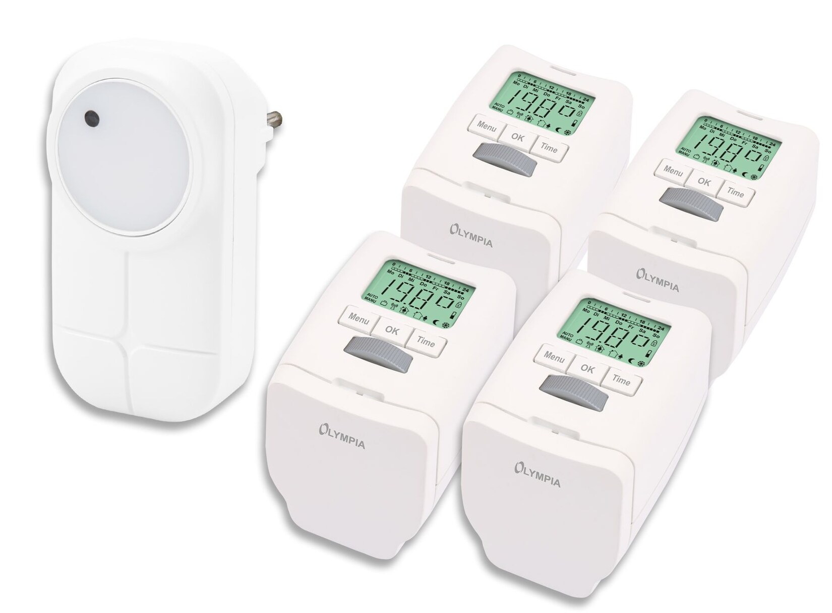 4 Stück Heizkörperthermostat Smart Home System mit Gateway und App Olympia