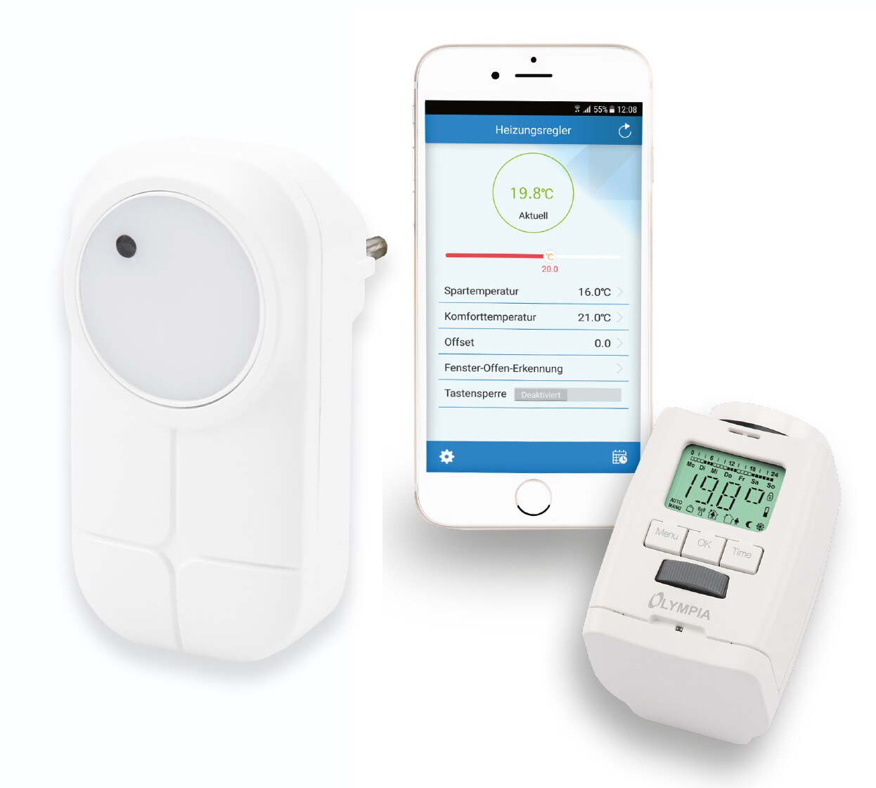 Heizkörperthermostat Smart Home System mit Gateway und App Olympia Starterset