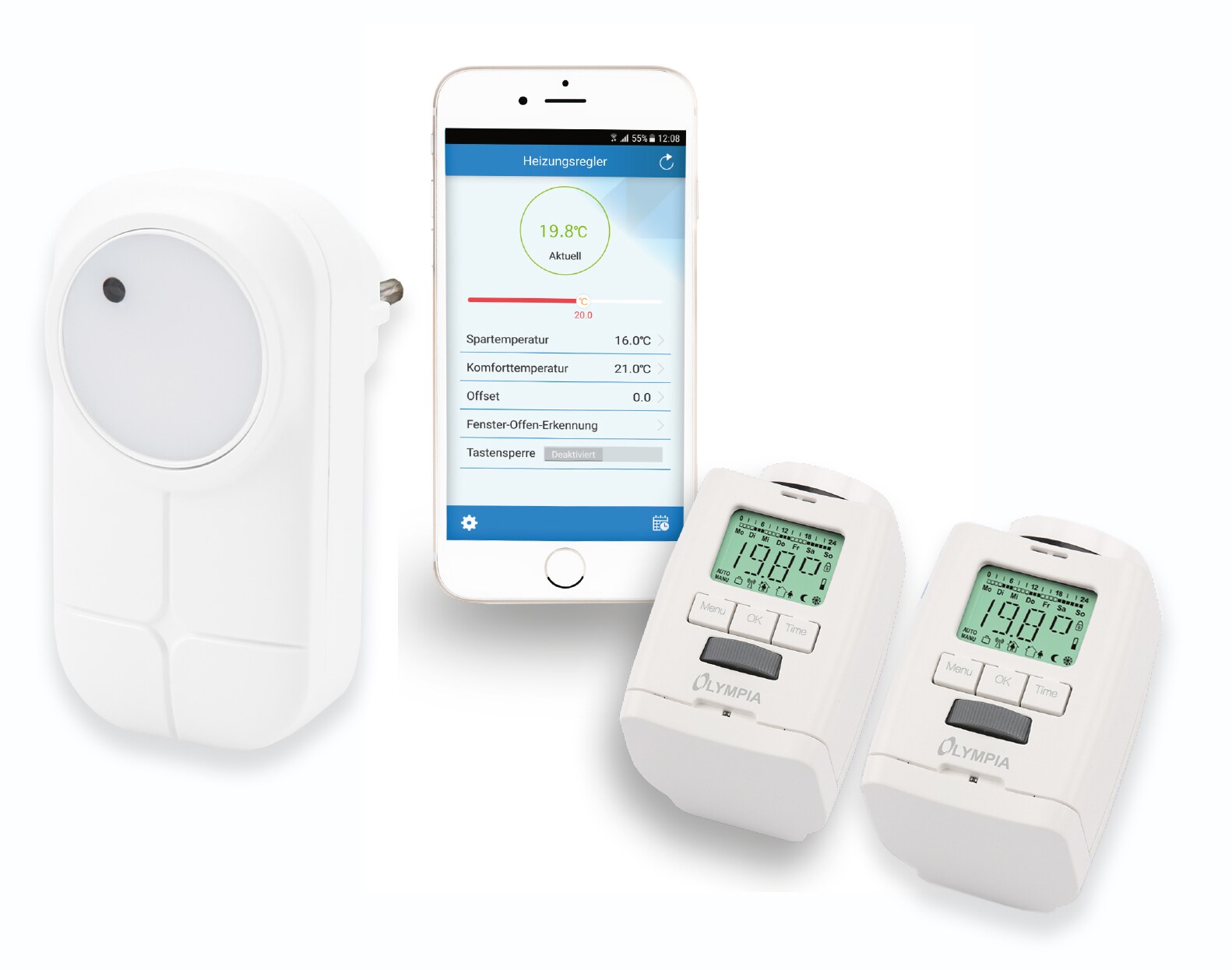 2 Stück Heizkörperthermostat Smart Home System mit Gateway und App Olympia