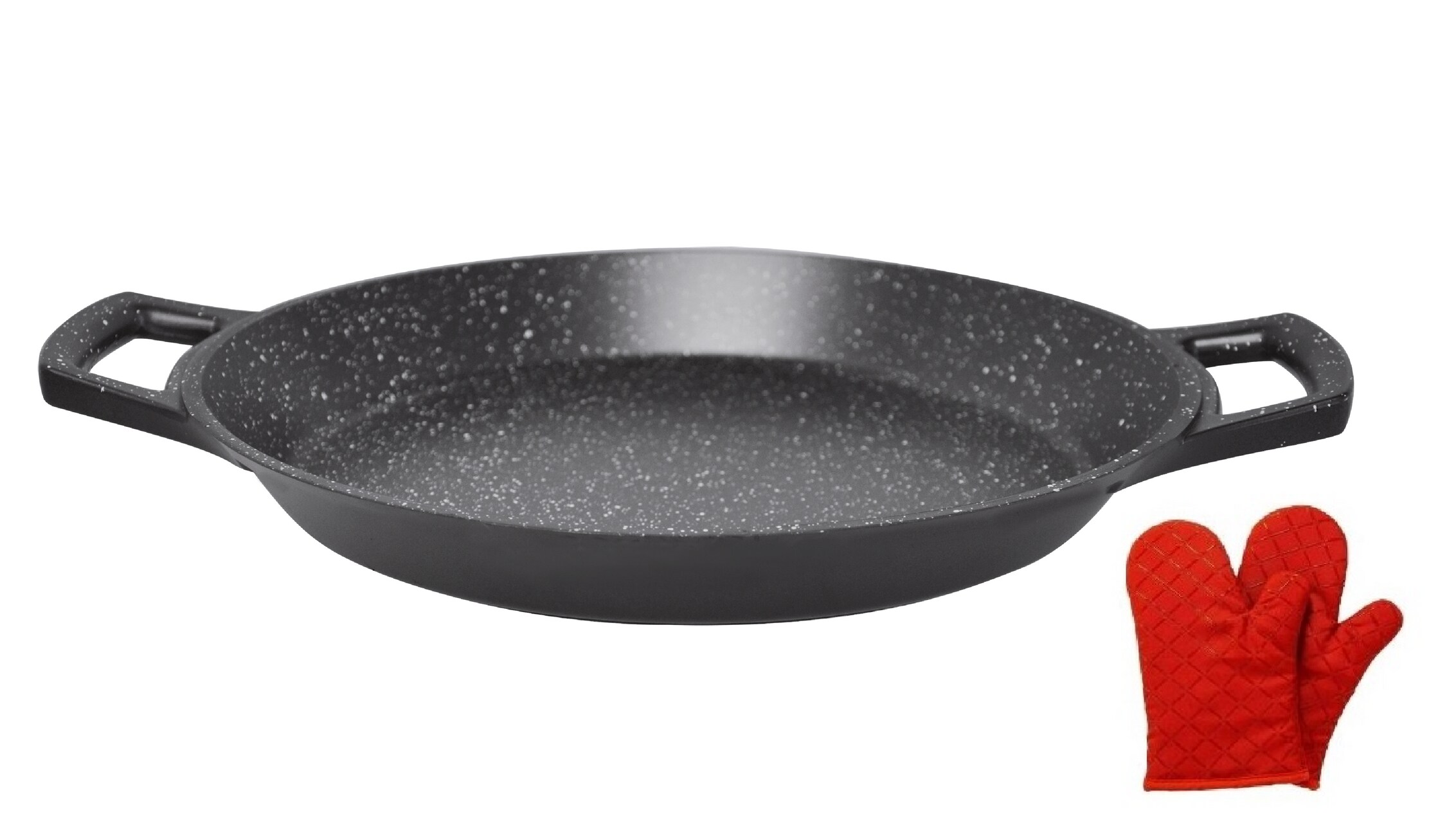 Aluguss Paellapfanne Pfanne Paella &Oslash;32cm Induktion Silikongriffe Bratpfanne - Bild 1