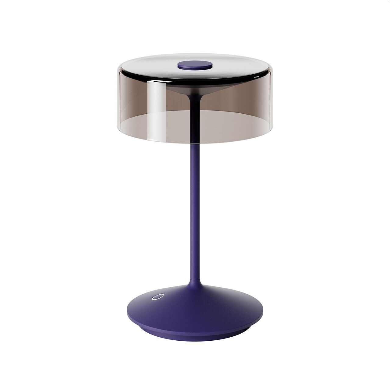 Numotion Akku Glasleuchte Sigor Tischleuchte IP 54 Pflaumenblau 265mm 2,2W FlexMood 2200K/2700K 171lm Ra85 dim